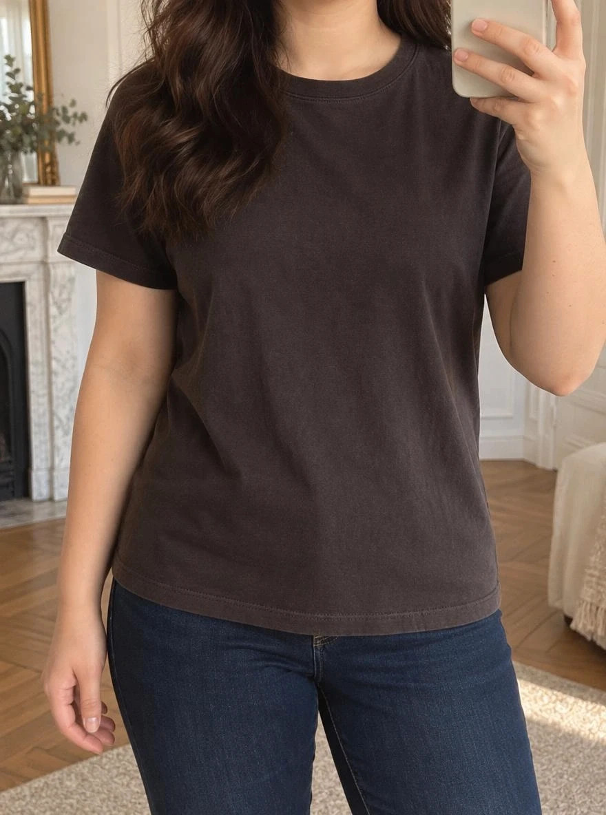 T-shirt marron uni en coton - Kiabi - L (40) - Tres bon état - 4€ – Kiabi – taille L / 40 / 12 2
