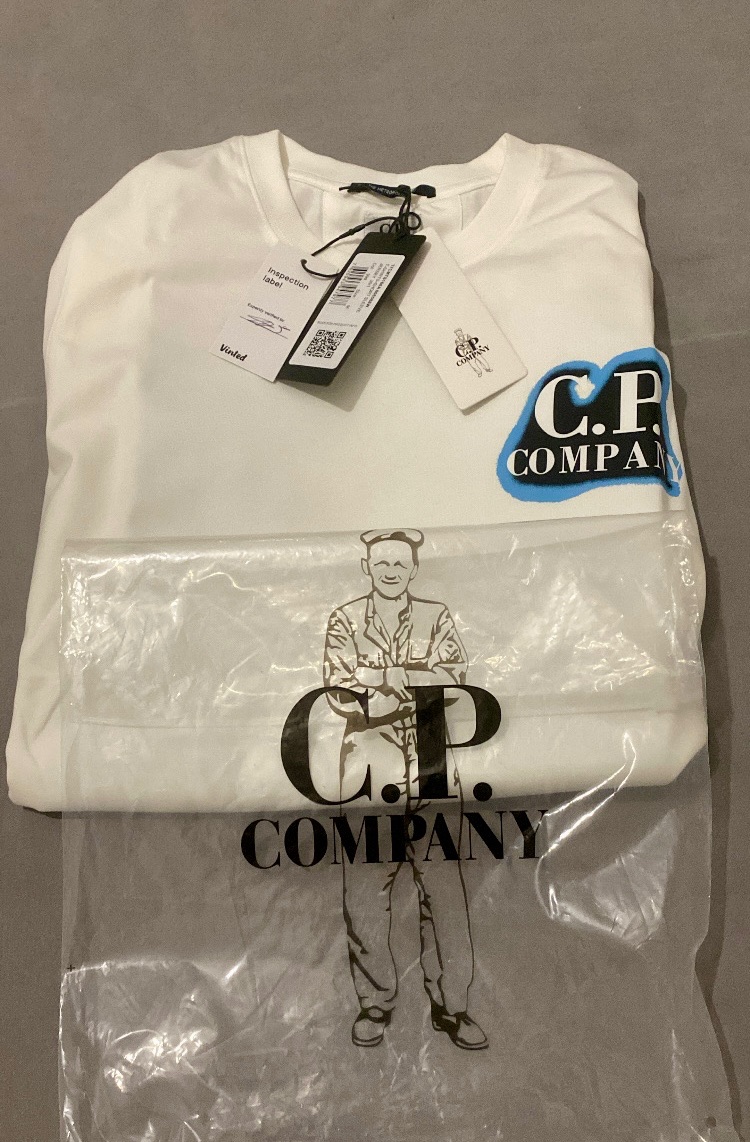 T-shirt CP Company Mercerized Jersey Blanc Neuf Taille M-L Authentique 5