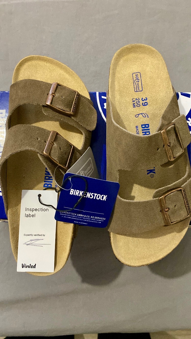 Sandales Birkenstock Arizona Kaki Suède Neuf Taille 39 Authentique 2