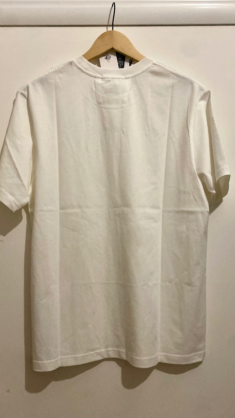 T-shirt CP Company Blanc Logo Noir Neuf Taille M-L Authentique 7