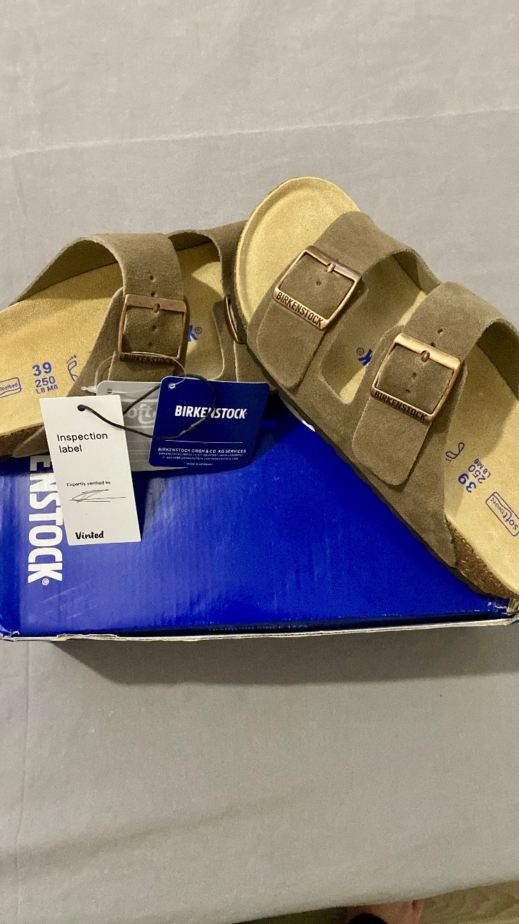Sandales Birkenstock Arizona Kaki Suède Neuf Taille 39 Authentique