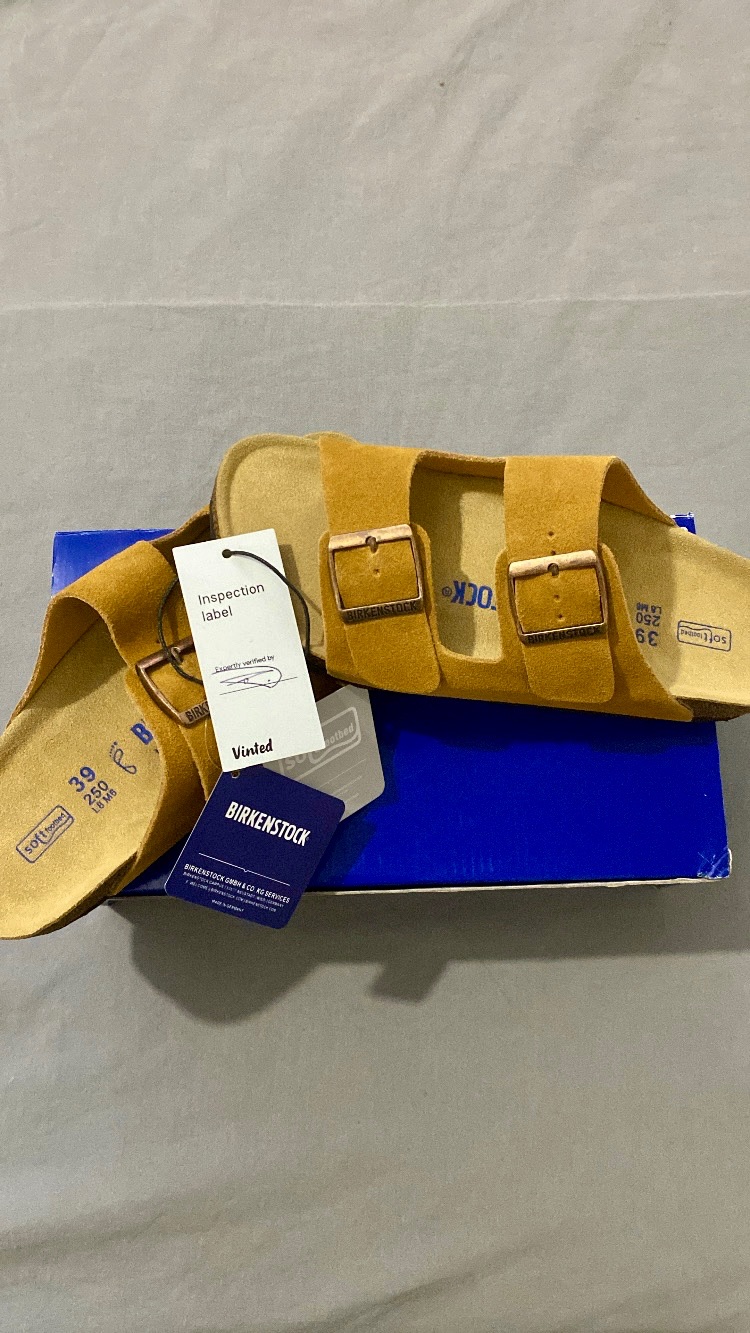 Sandales Birkenstock Arizona Camel Suède Neuf Taille 39 Authentique