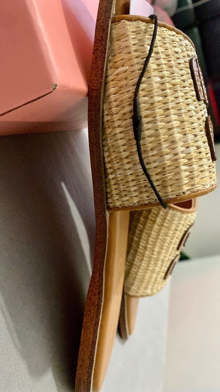 Sandales Miu Miu Raffia Cuir Camel Neuf Taille 40 Authentique 5