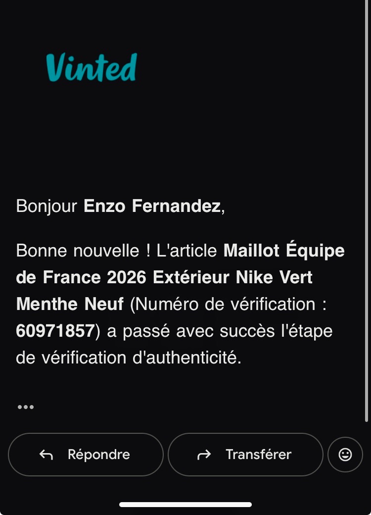 Maillot Football Équipe de France 2026 Extérieur Nike Dri-FIT Vert Neuf Taille S 3