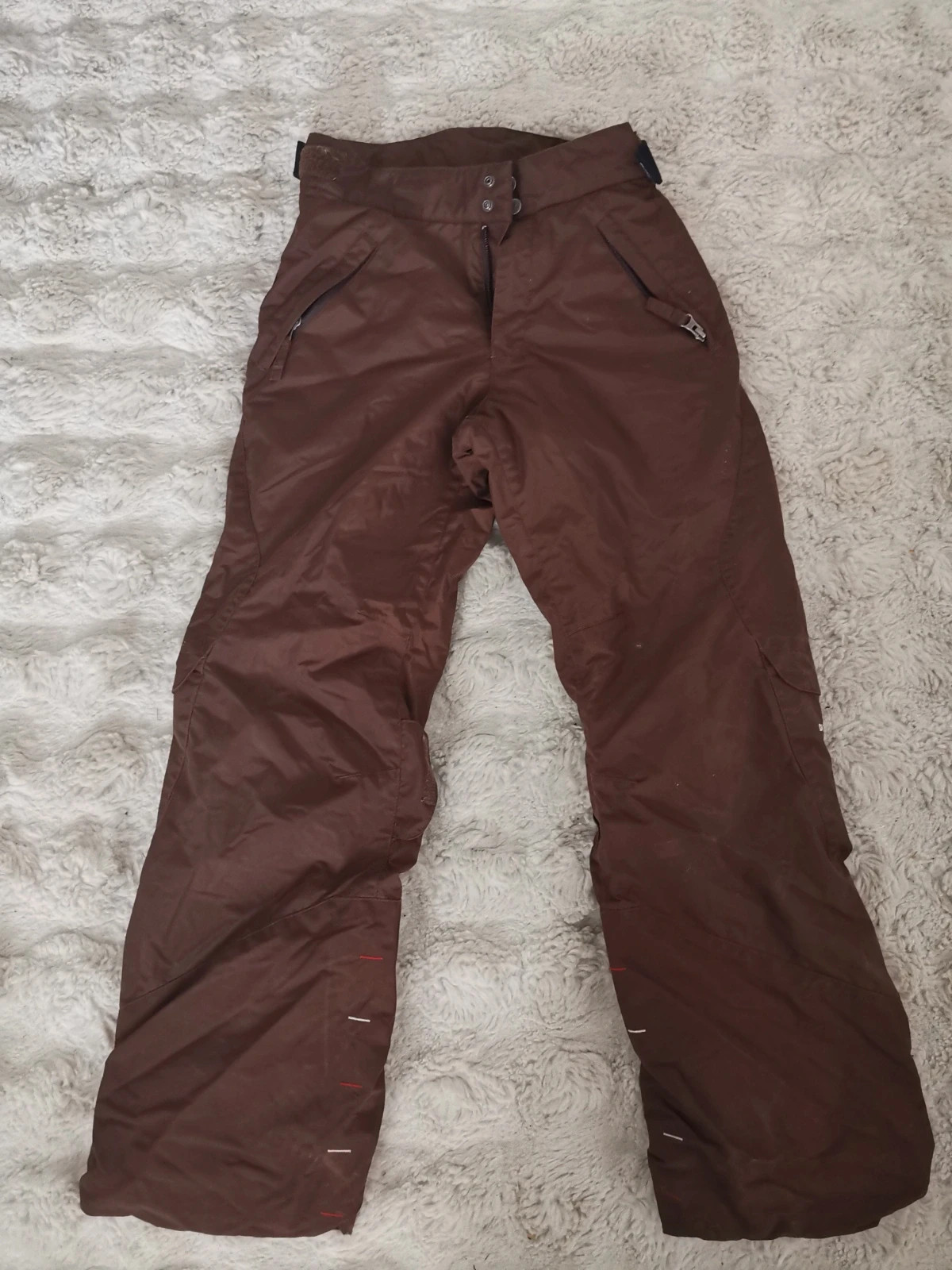 Combinaison de ski pantalon taille 10 ans chaude et imperméable marron mixte pull n fit decathlon
