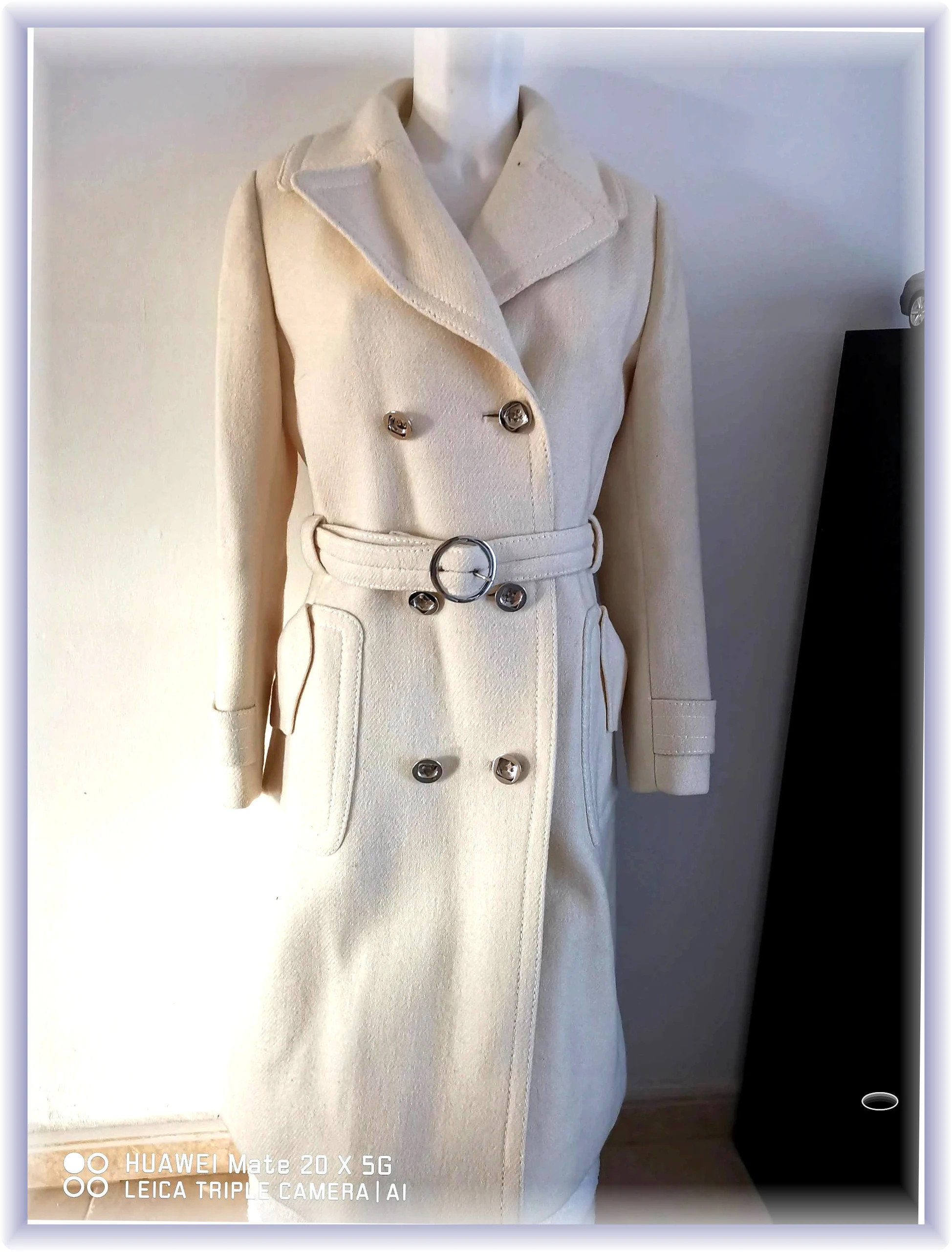 superbe manteau crème fabrication française taille L très belle qualité – taille L / 40 / 12 3
