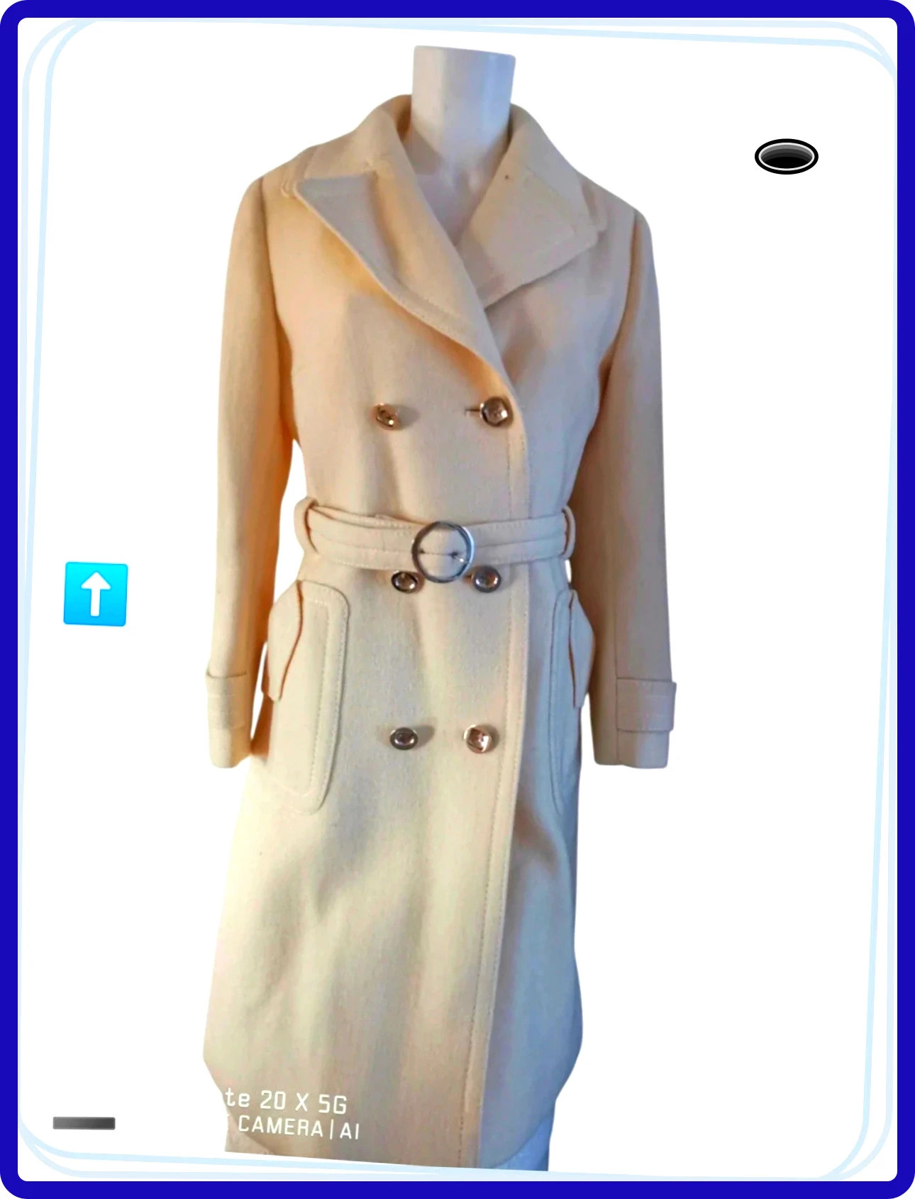 superbe manteau crème fabrication française taille L très belle qualité
