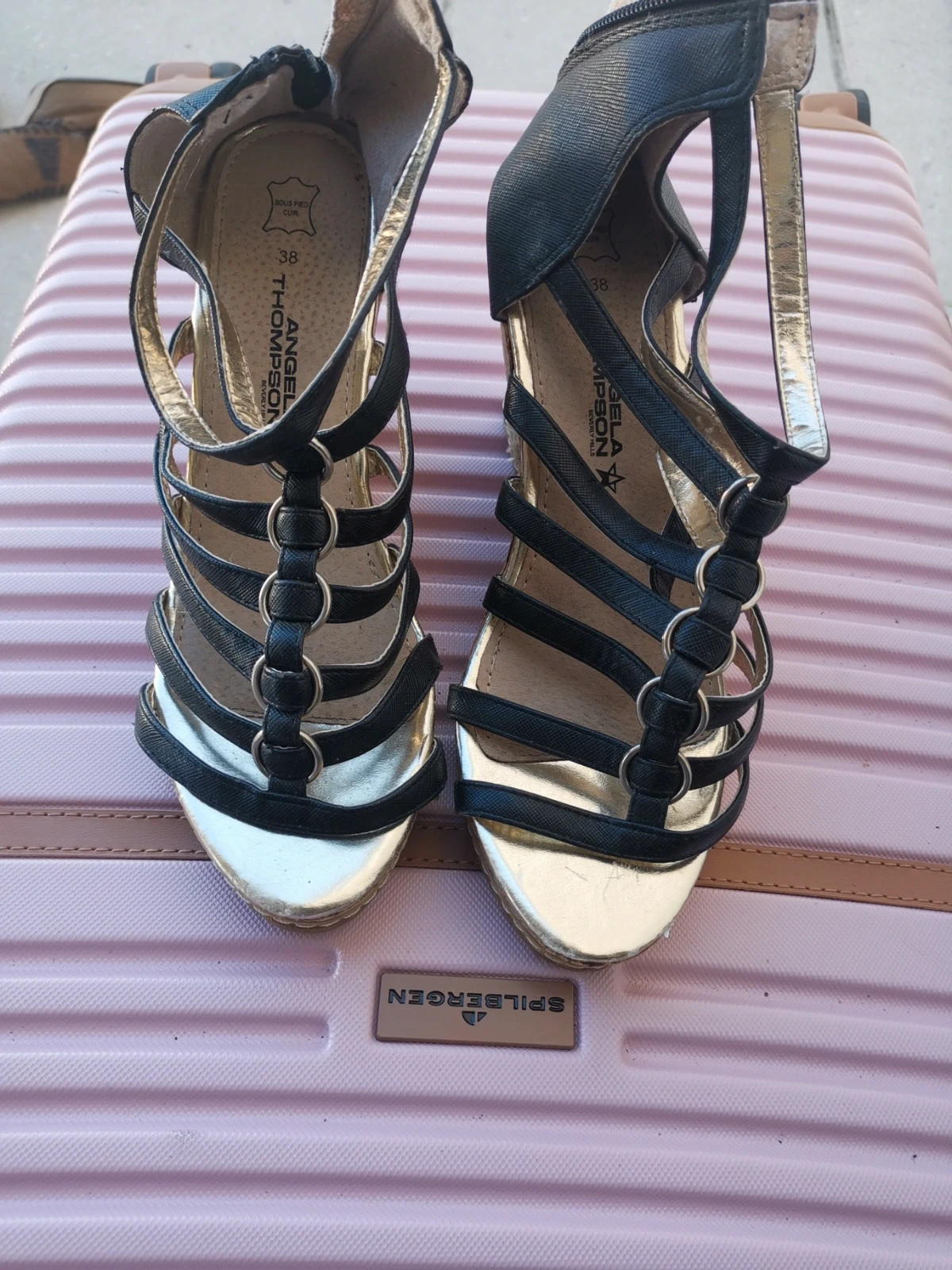 Chaussure compense taille 38 angela thompson sous pied cuir