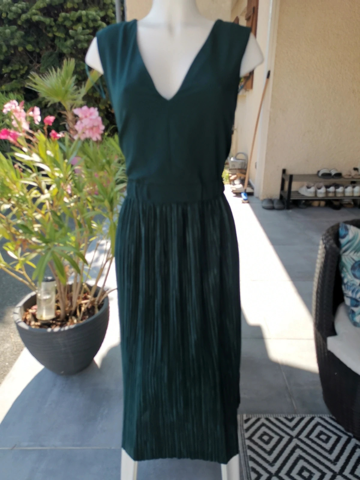 Très belle robe taille M vert bouteille longue