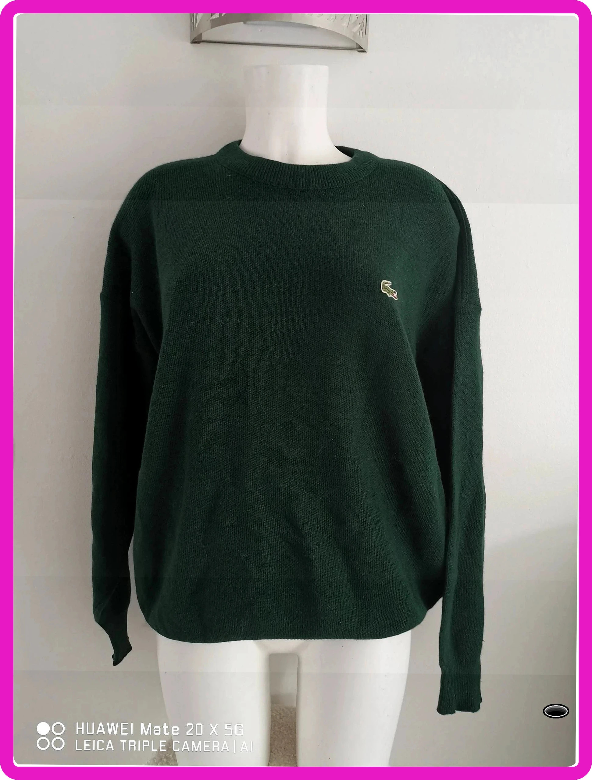 pull lacoste vert vintage taille s