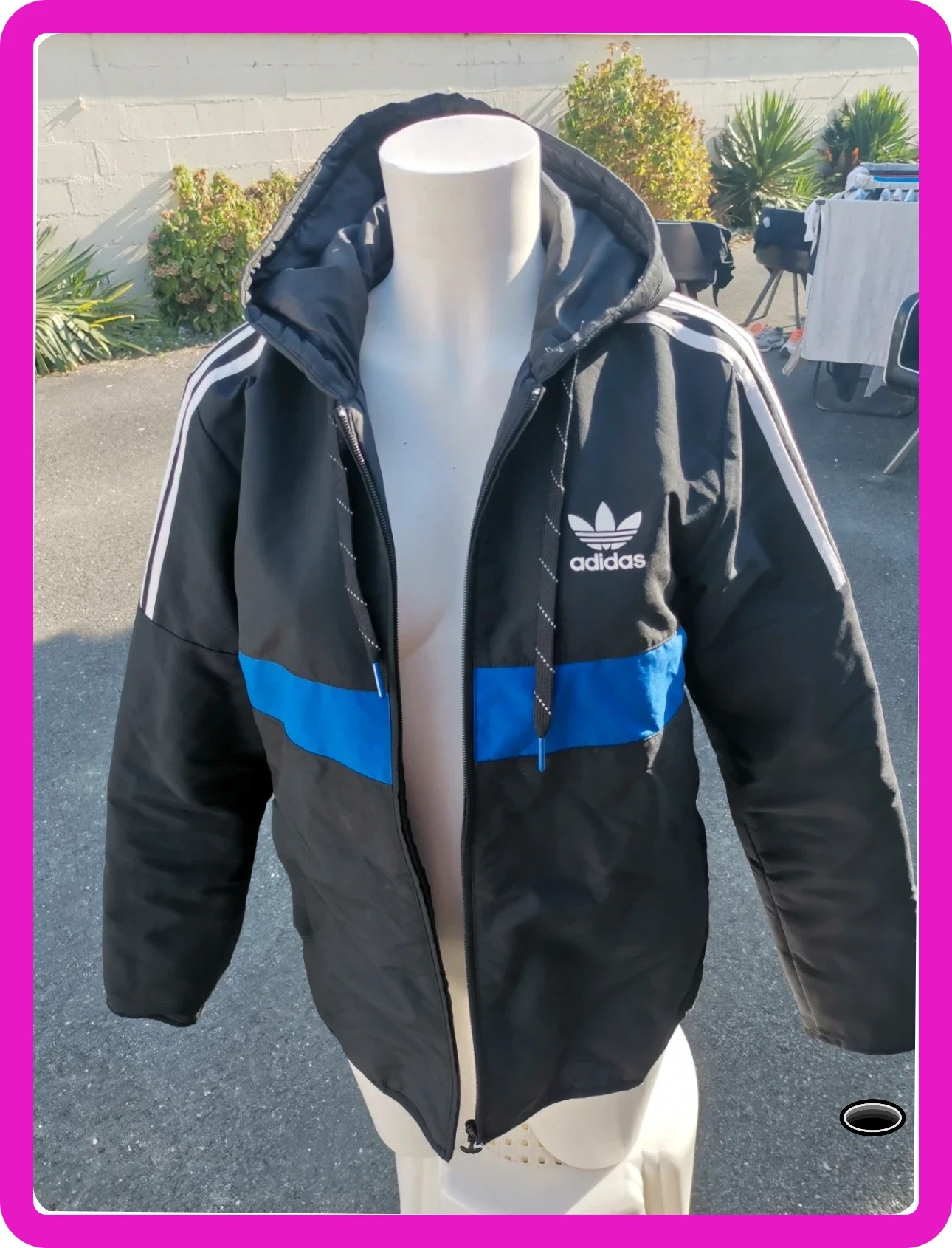 Manteau adidas taille s noir et bleu à capuche – adidas – taille S 2