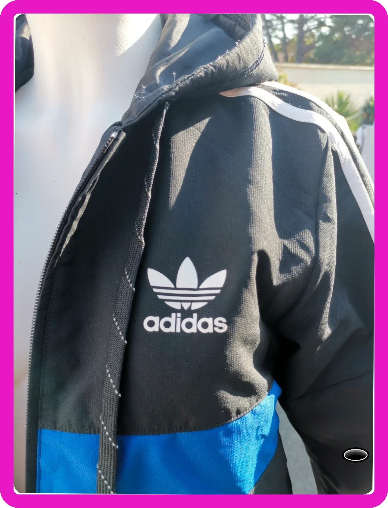 Manteau adidas taille s noir et bleu à capuche – adidas – taille S 3