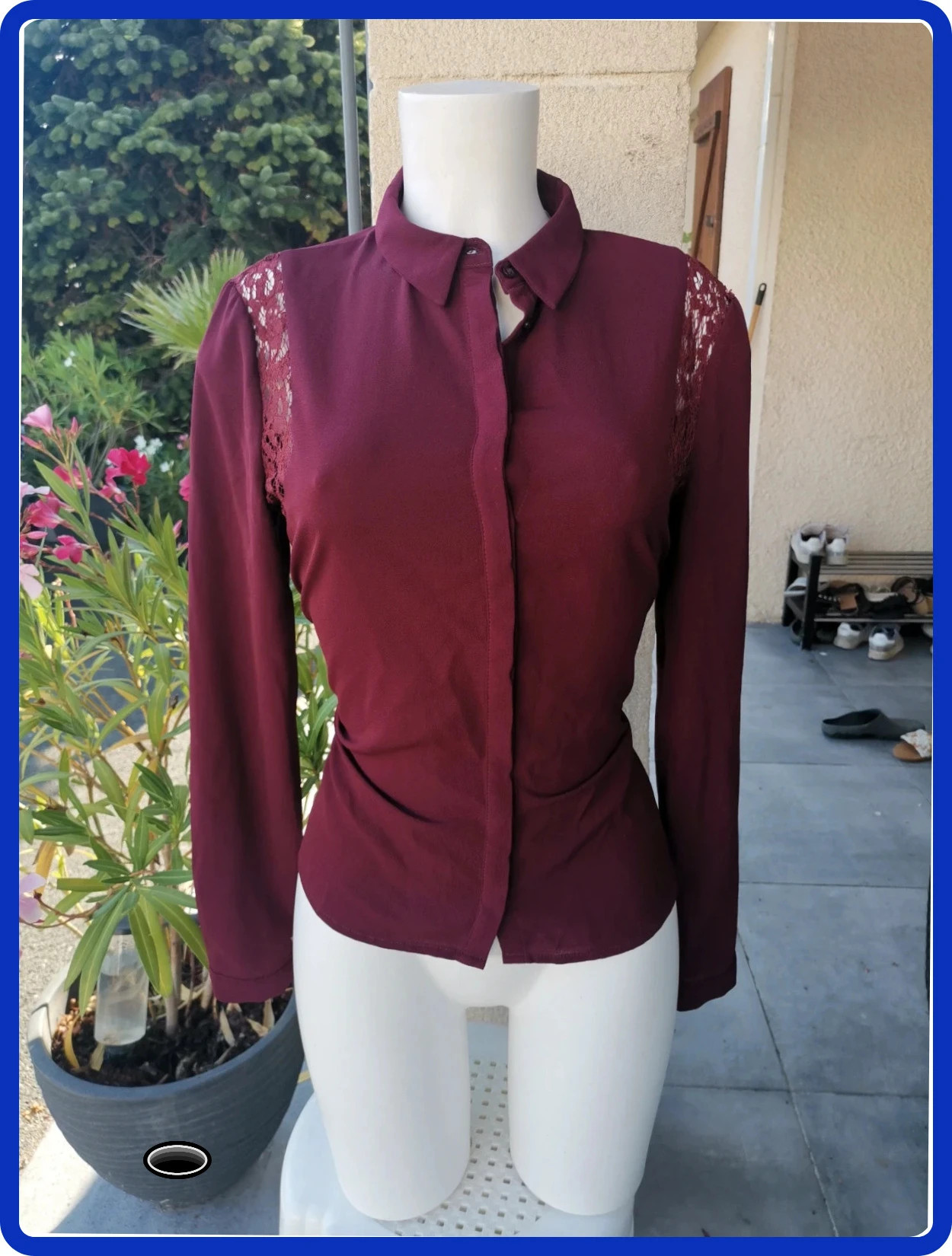 Très jolie chemisier bordeaux naf naf taille 40 – Naf Naf – taille L / 40 / 12 5