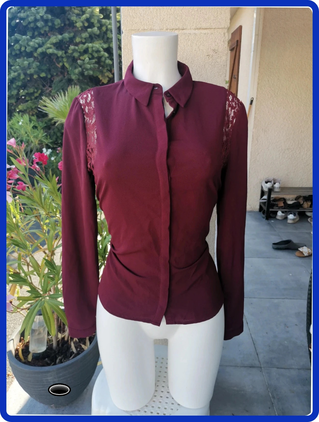 Très jolie chemisier bordeaux naf naf taille 40 – Naf Naf – taille L / 40 / 12 2