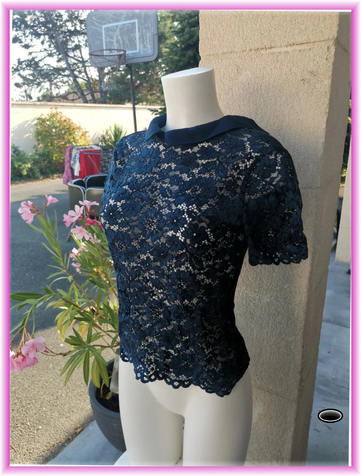 Très jolie haut taille s camaïeu bleu électrique dentelle – Camaïeu – taille S / 36 / 8 5