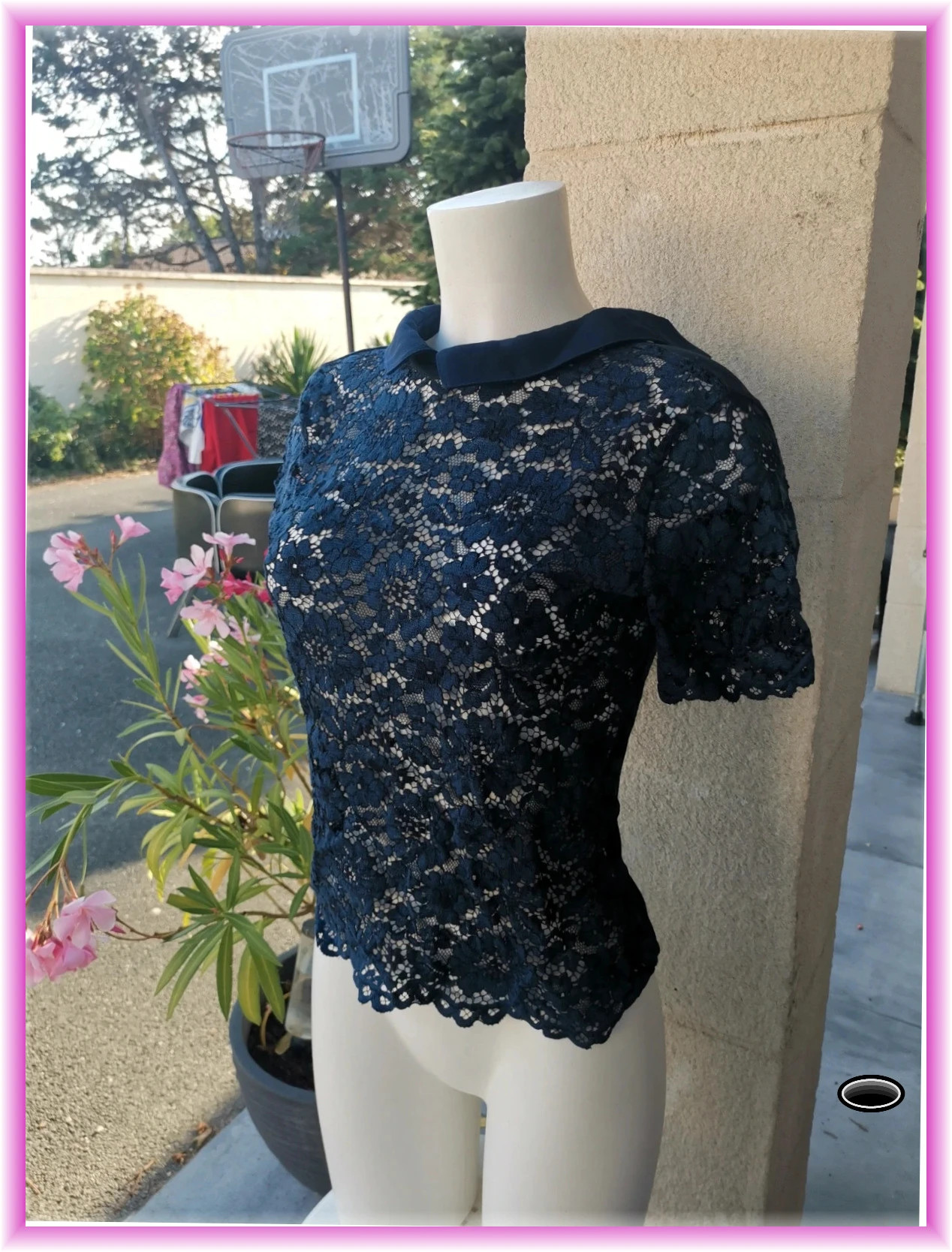 Très jolie haut taille s camaïeu bleu électrique dentelle – Camaïeu – taille S / 36 / 8 4