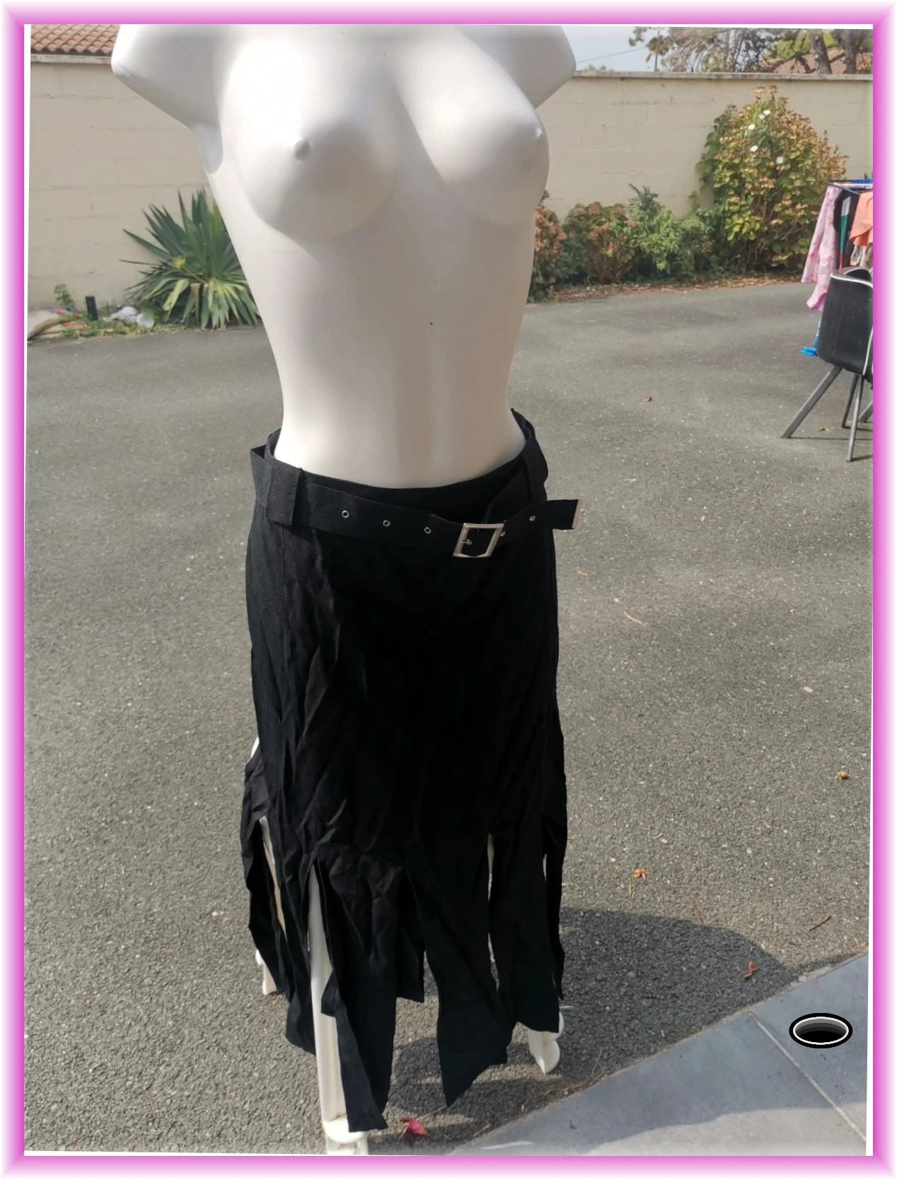 Très jolie jupe longue à frange noir taille s – indépendant – taille S / 36 / 8 4