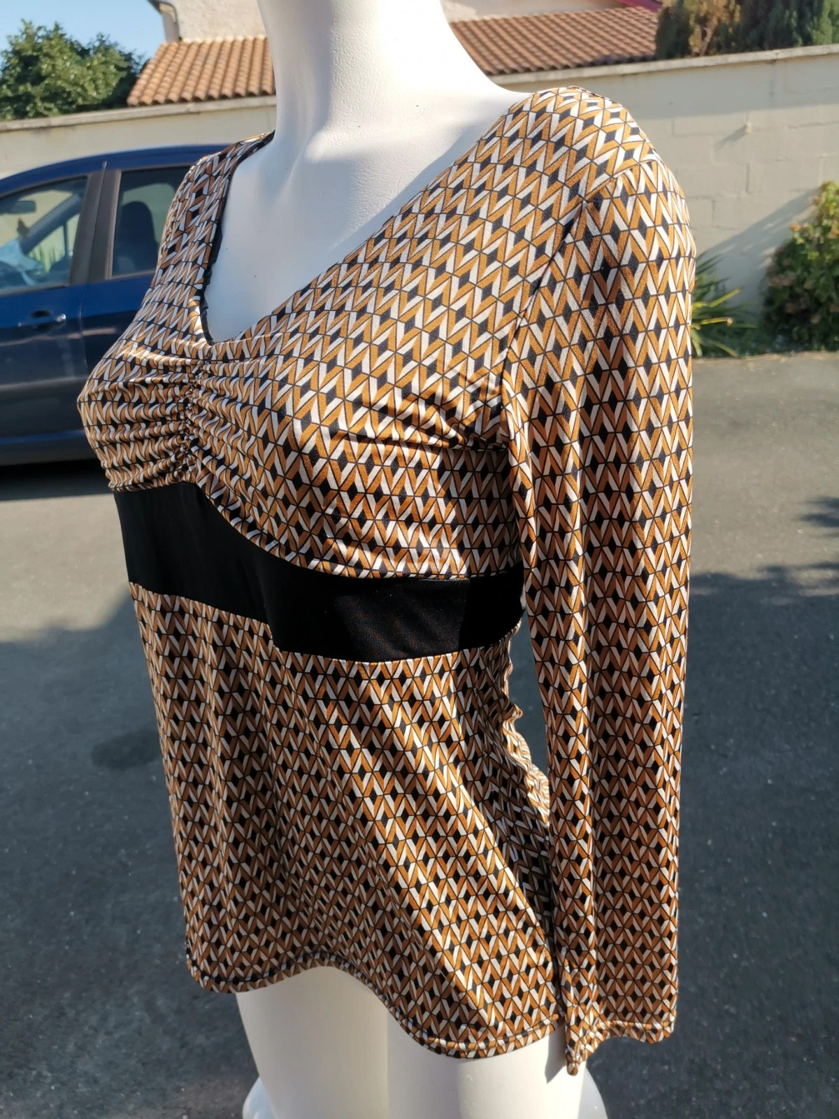 Très jolie haut taille s marron noir – indépendante – taille S / 36 / 8 5