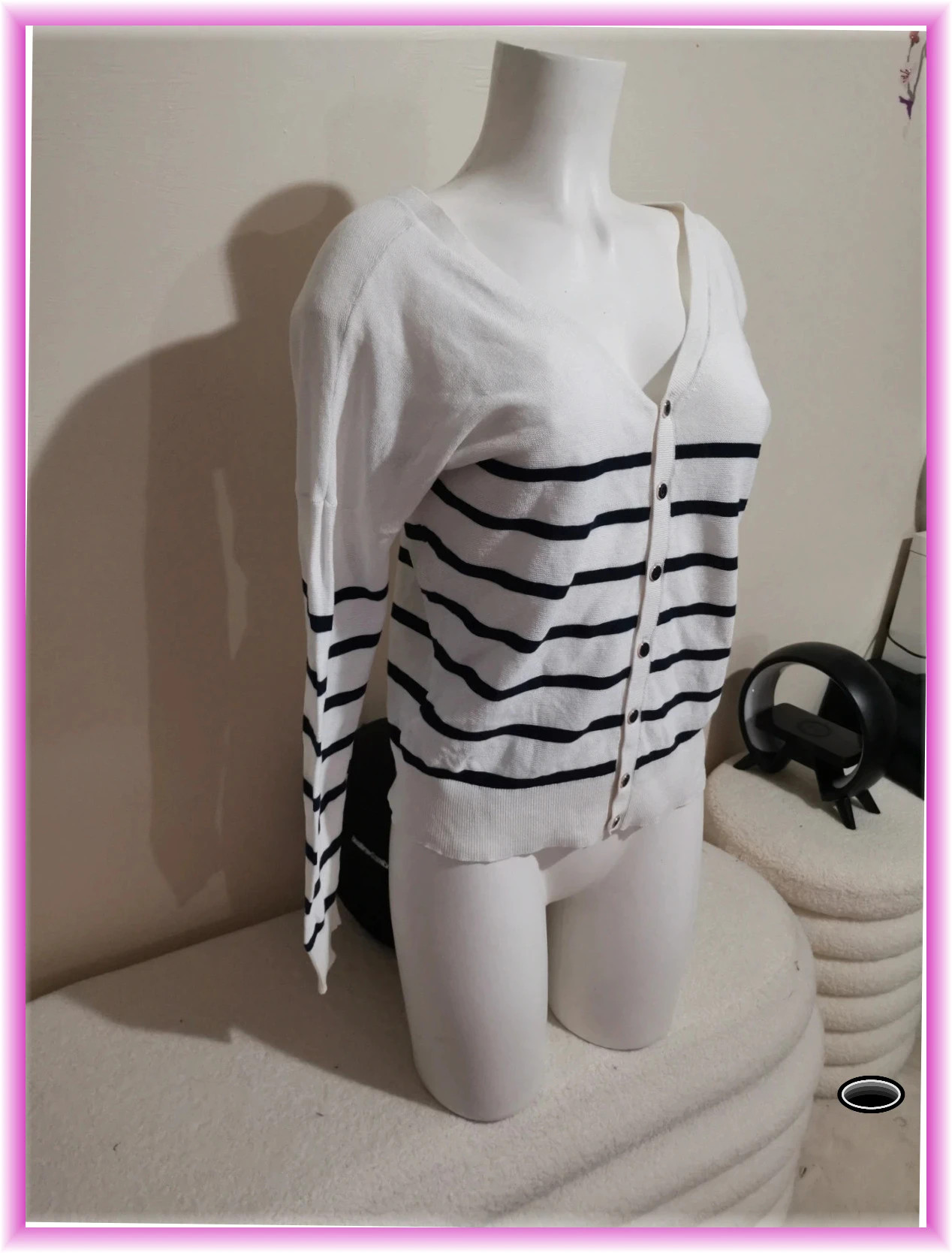 Très beau gilet promod taille s blanc marine – Promod – taille S / 36 / 8 4