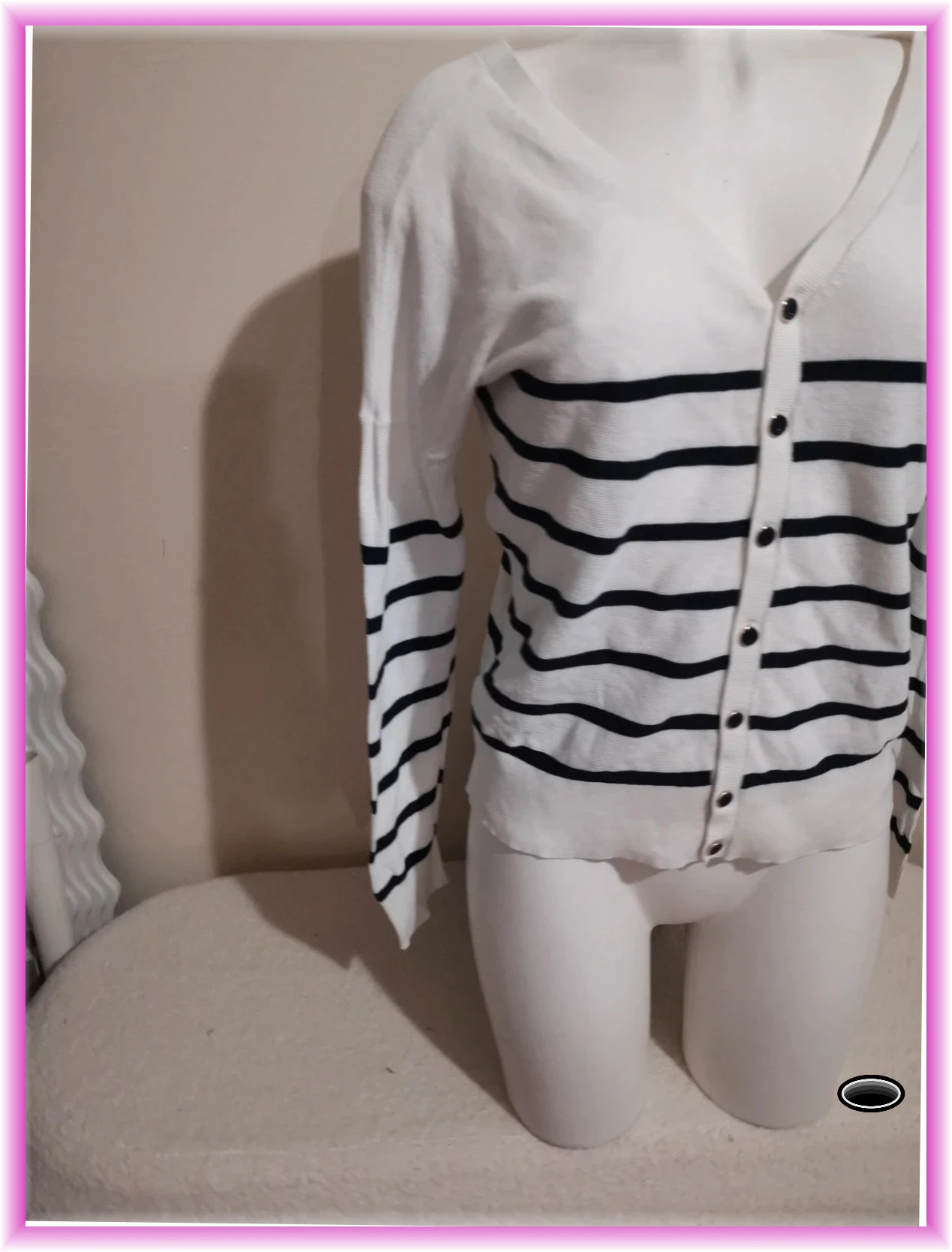 Très beau gilet promod taille s blanc marine – Promod – taille S / 36 / 8 5