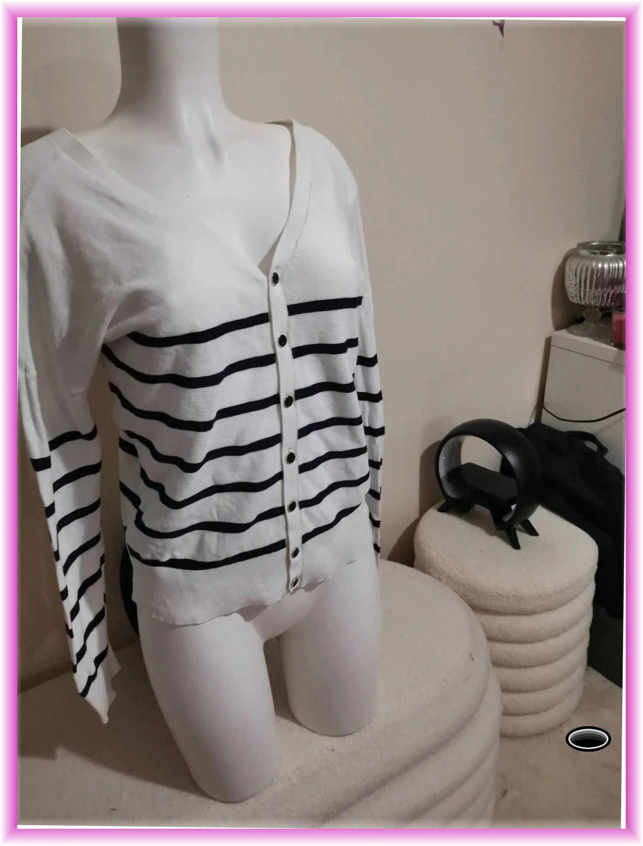Très beau gilet promod taille s blanc marine – Promod – taille S / 36 / 8 3