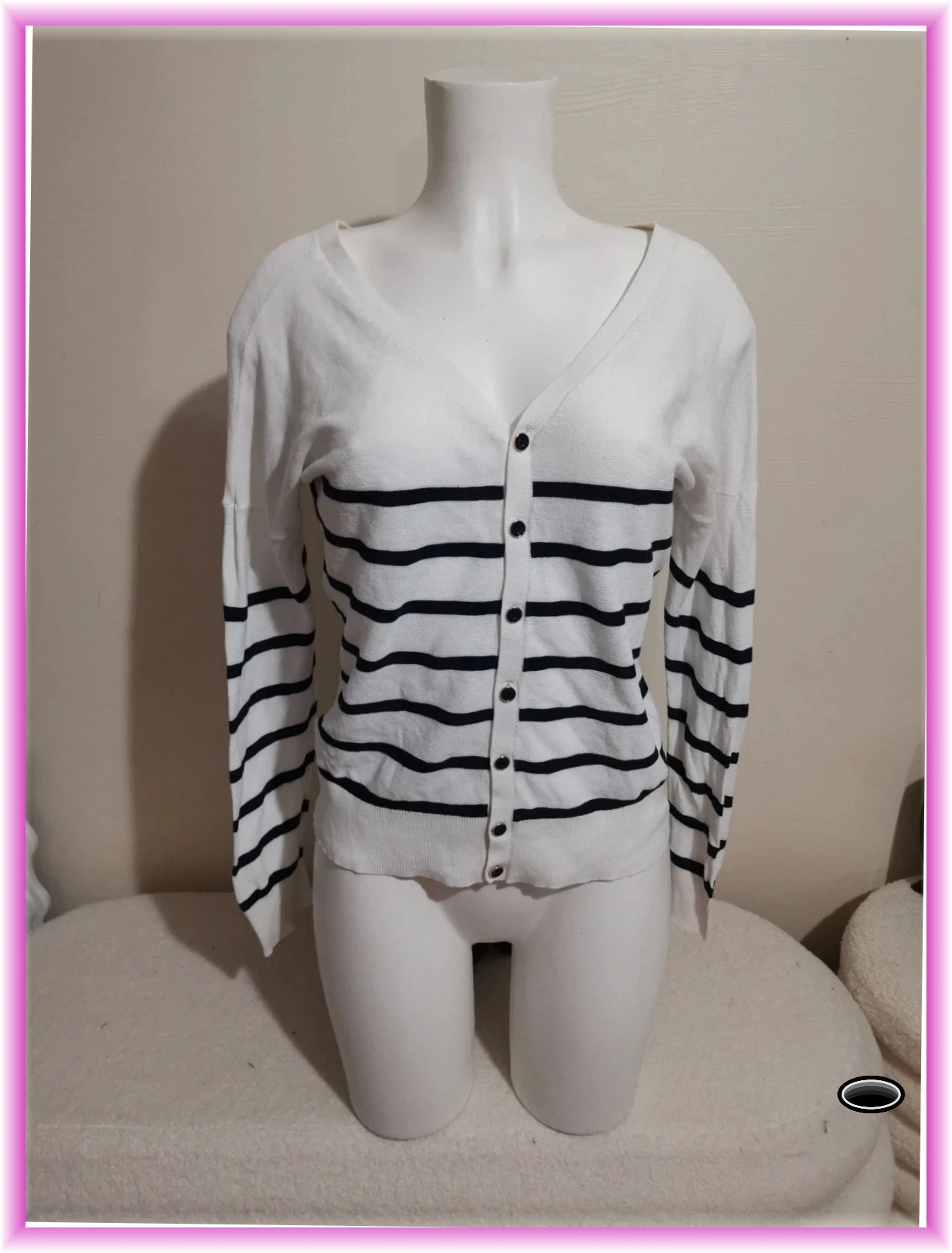 Très beau gilet promod taille s blanc marine