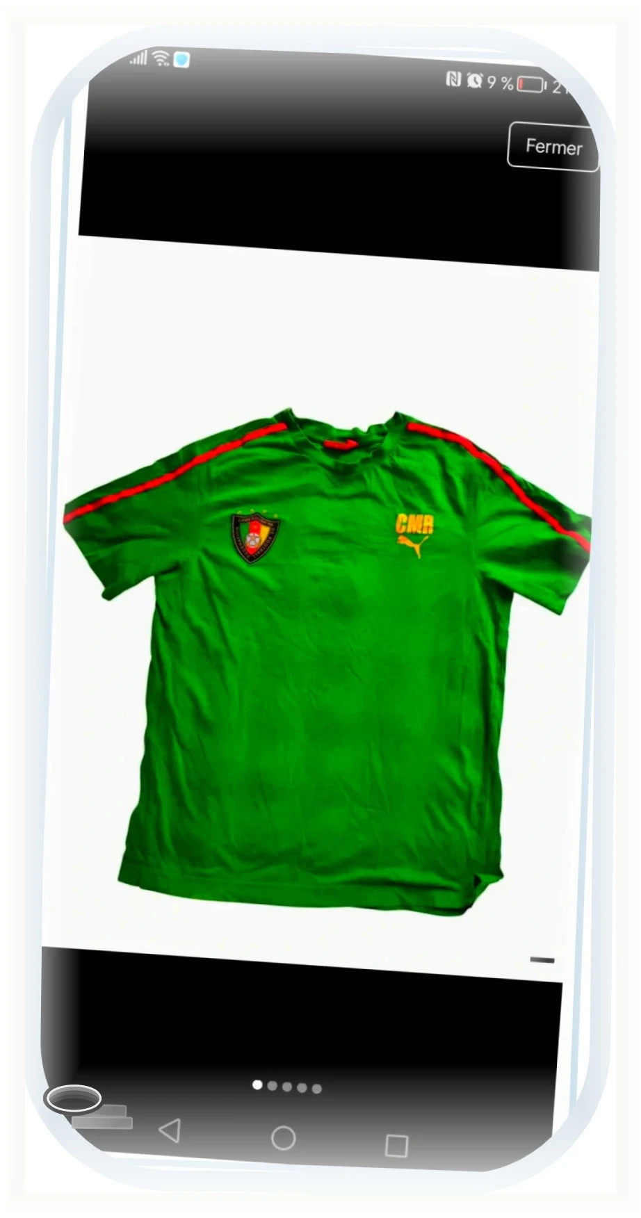 maillot fédération football Cameroun aise taille L vintage vert puma