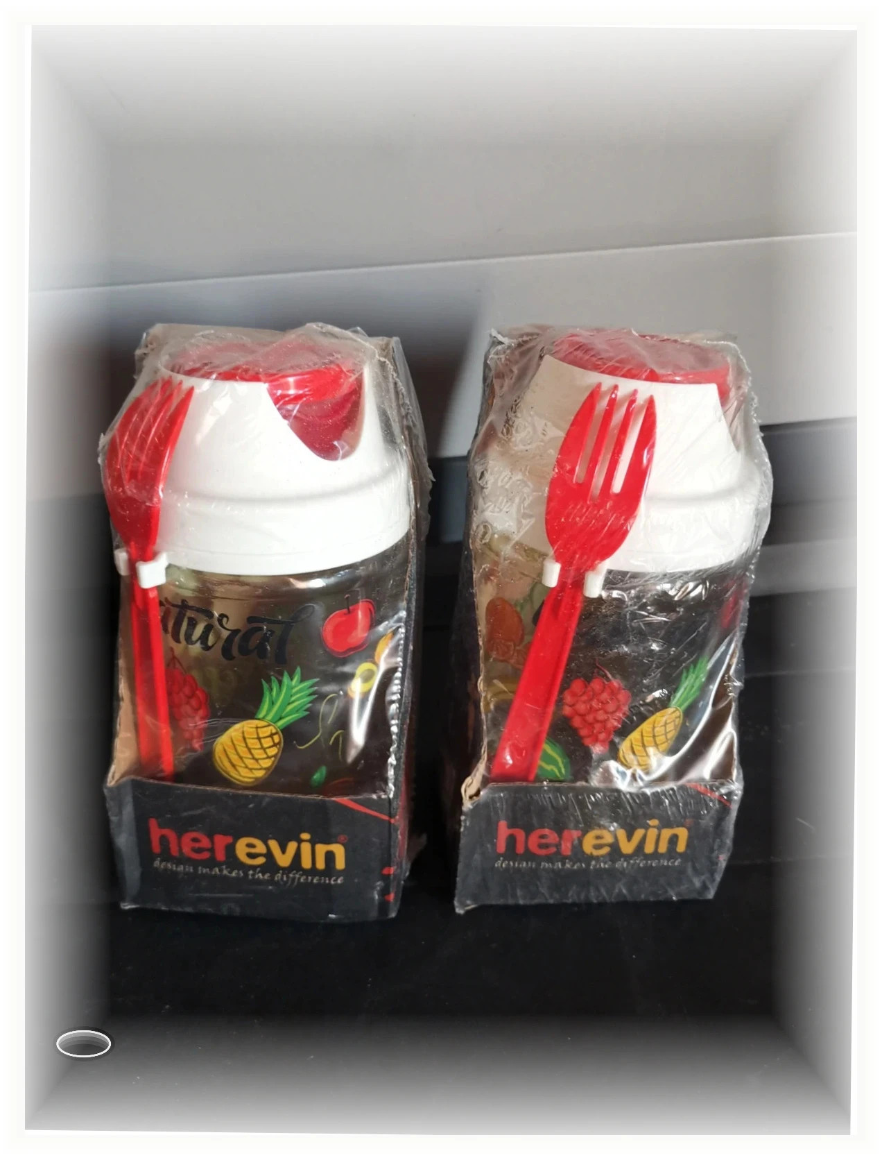 Lot de 2 lunch box neuve en verre pour Yaourt salade salades de fruité etc
