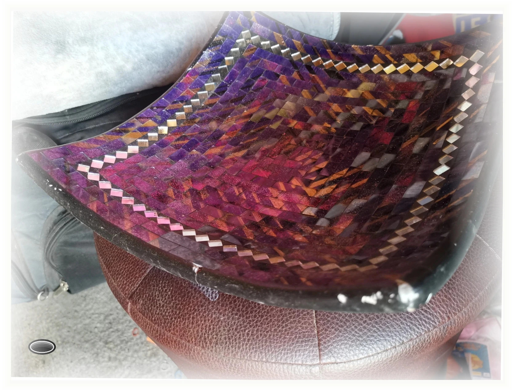 Plateau en terre violet pour déco comme sur la photo 3