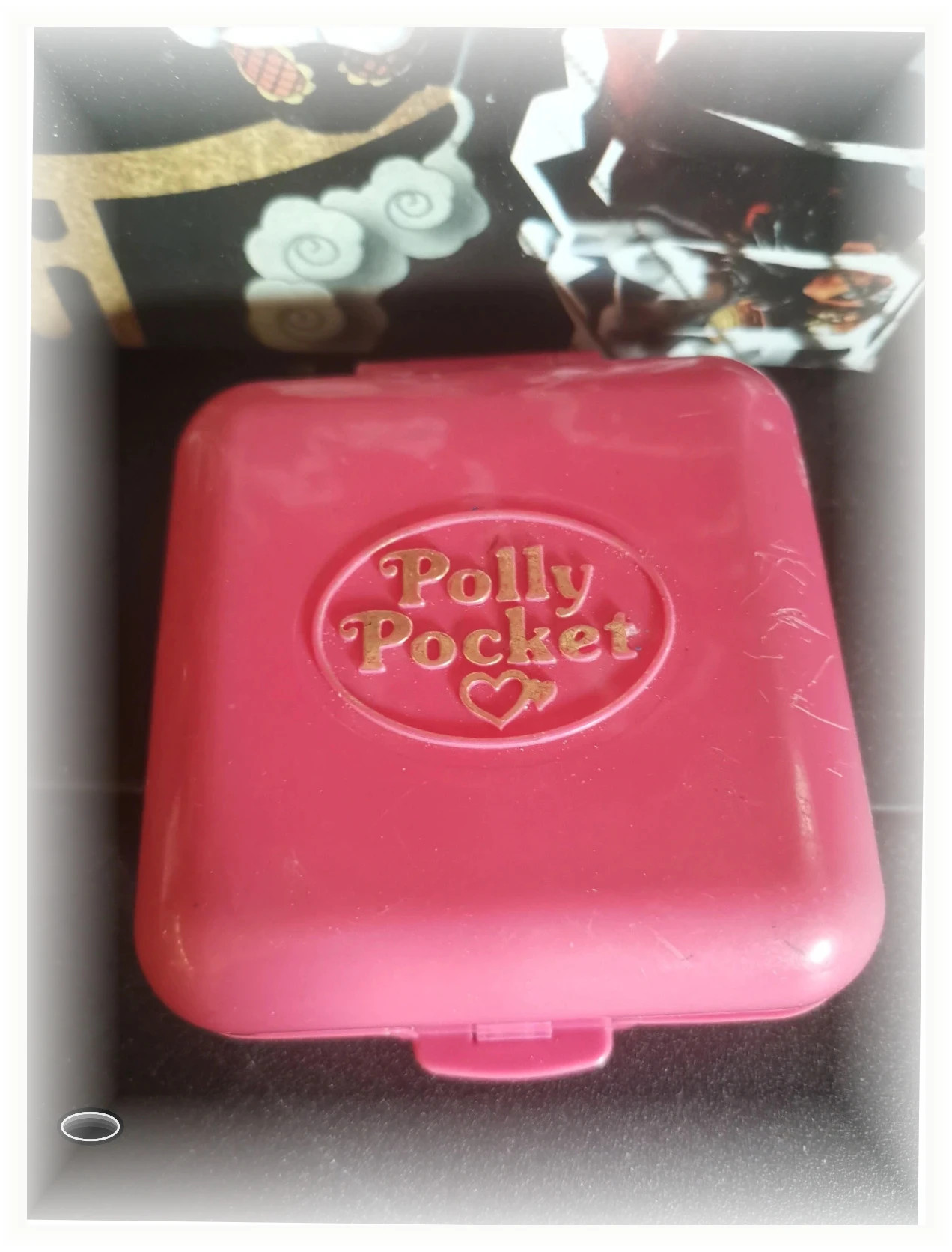 Boîte polly pocket rose Bluebird 1989