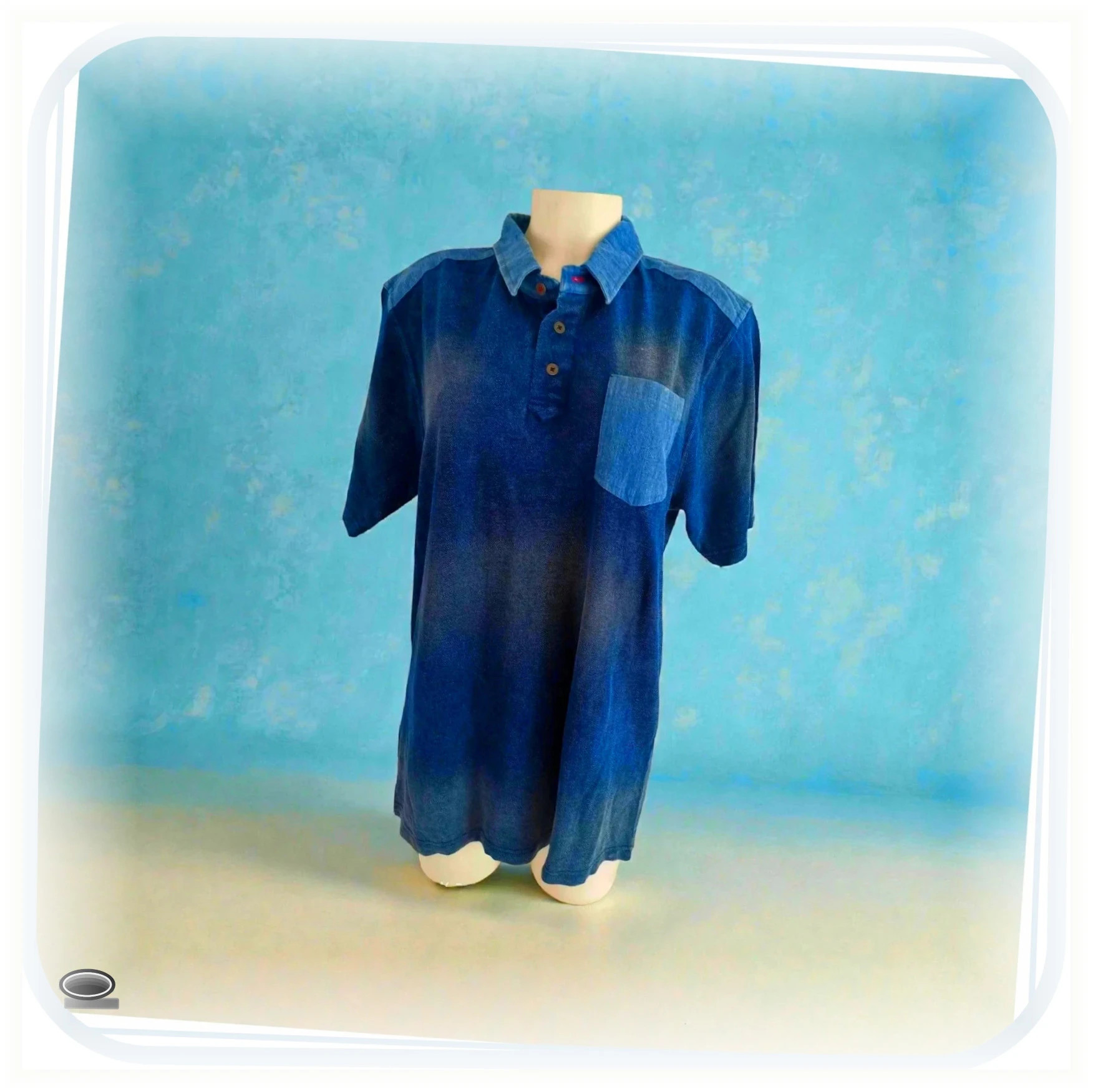 polo lee Cooper taille L bleu jean