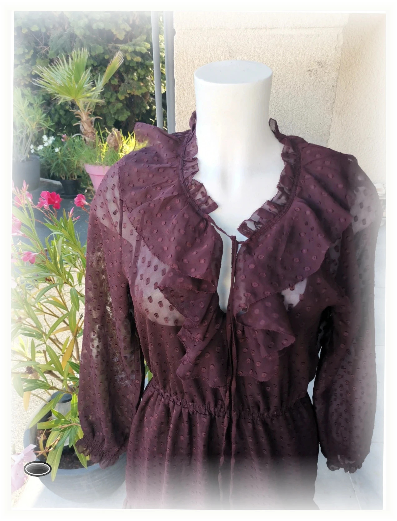 Très belle robe taille xs H&M bordeaux – H&M – taille XS / 34 / 6 4