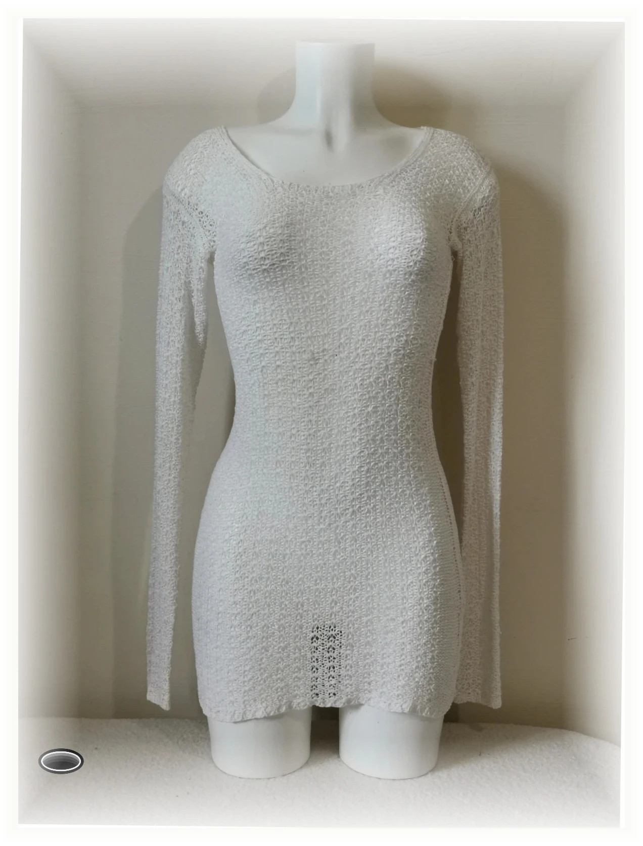 Très belle robe en maille blanche taille unique – Unique – taille Taille unique 2