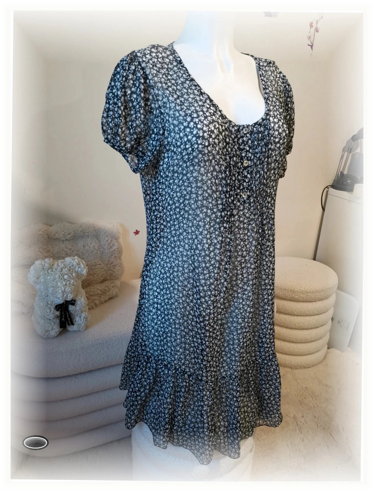 Robe transparente taille 40 noir et blanche – Noir – taille L / 40 / 12 4