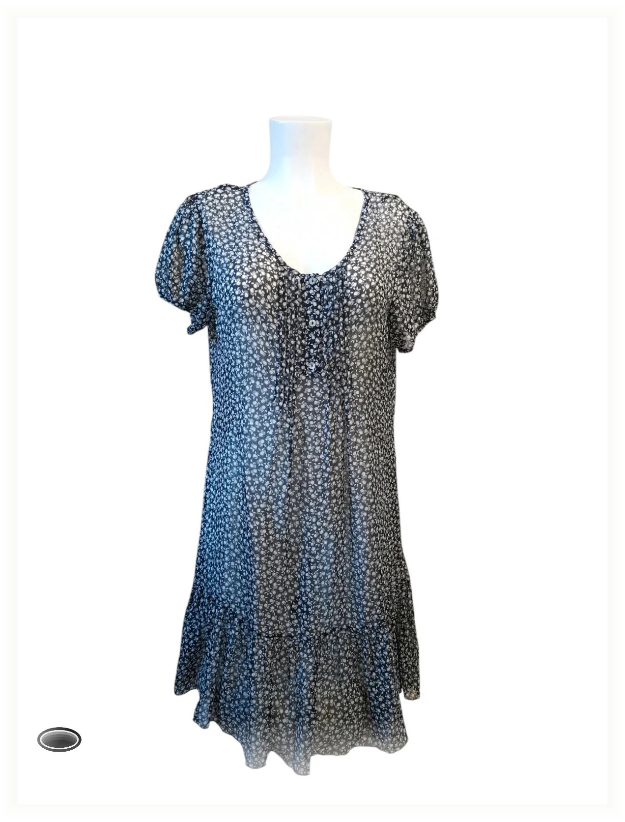 Robe transparente taille 40 noir et blanche