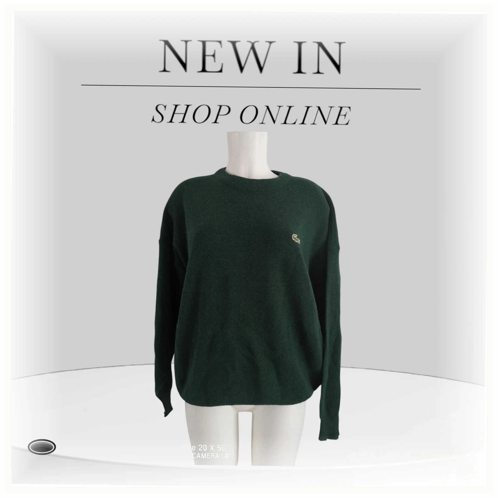 pull lacoste vert vintage taille s