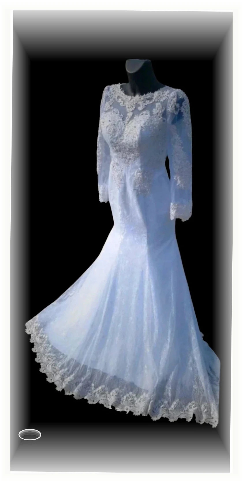 Magnifique robe de mariée avec le voile blanche broder de avec perle voile long taille S – Magnifique – taille S / 36 / 8 4