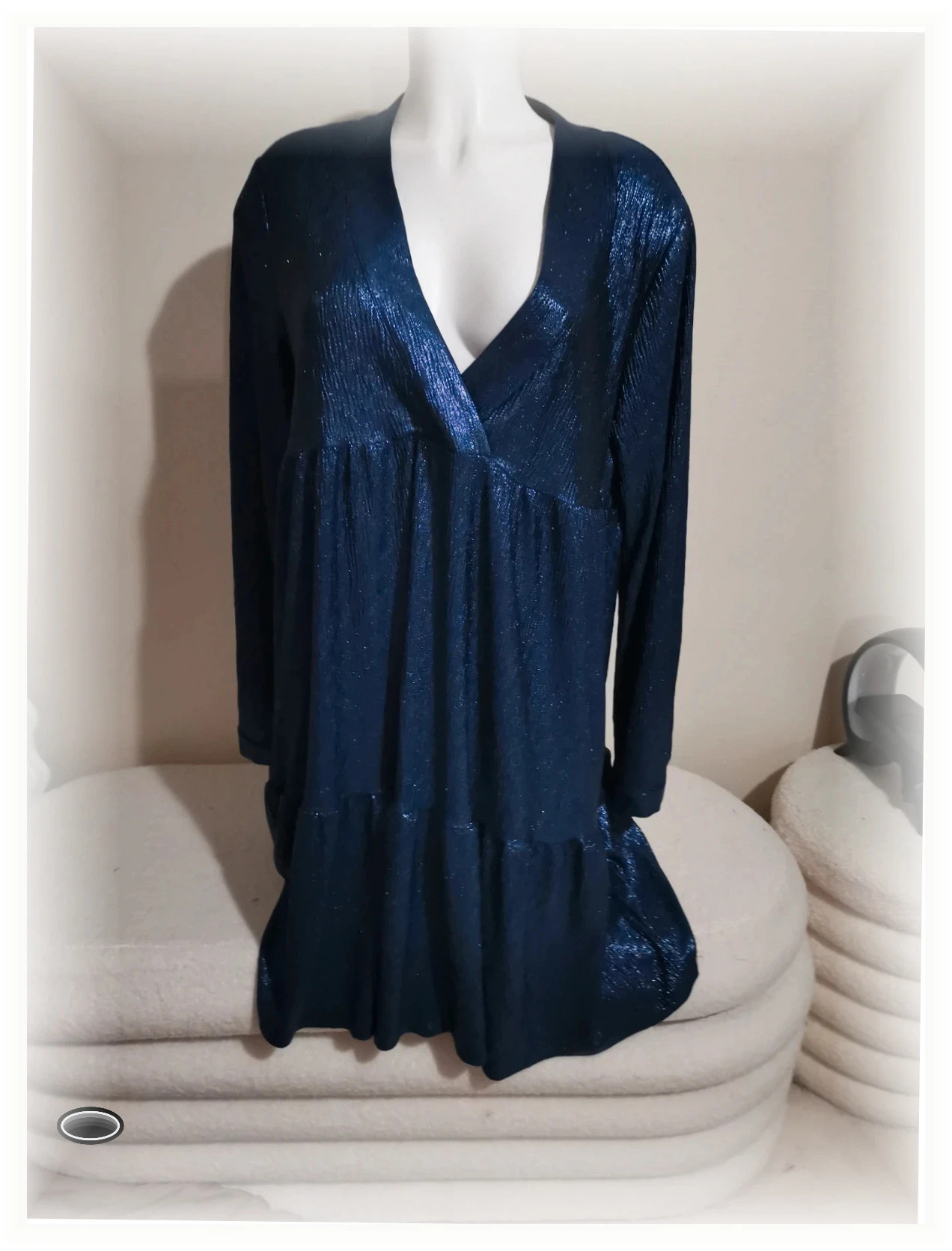 Superbe robe bleu argent taille M L marque in April 1986 – In April 1986 – taille M / 38 / 10 2