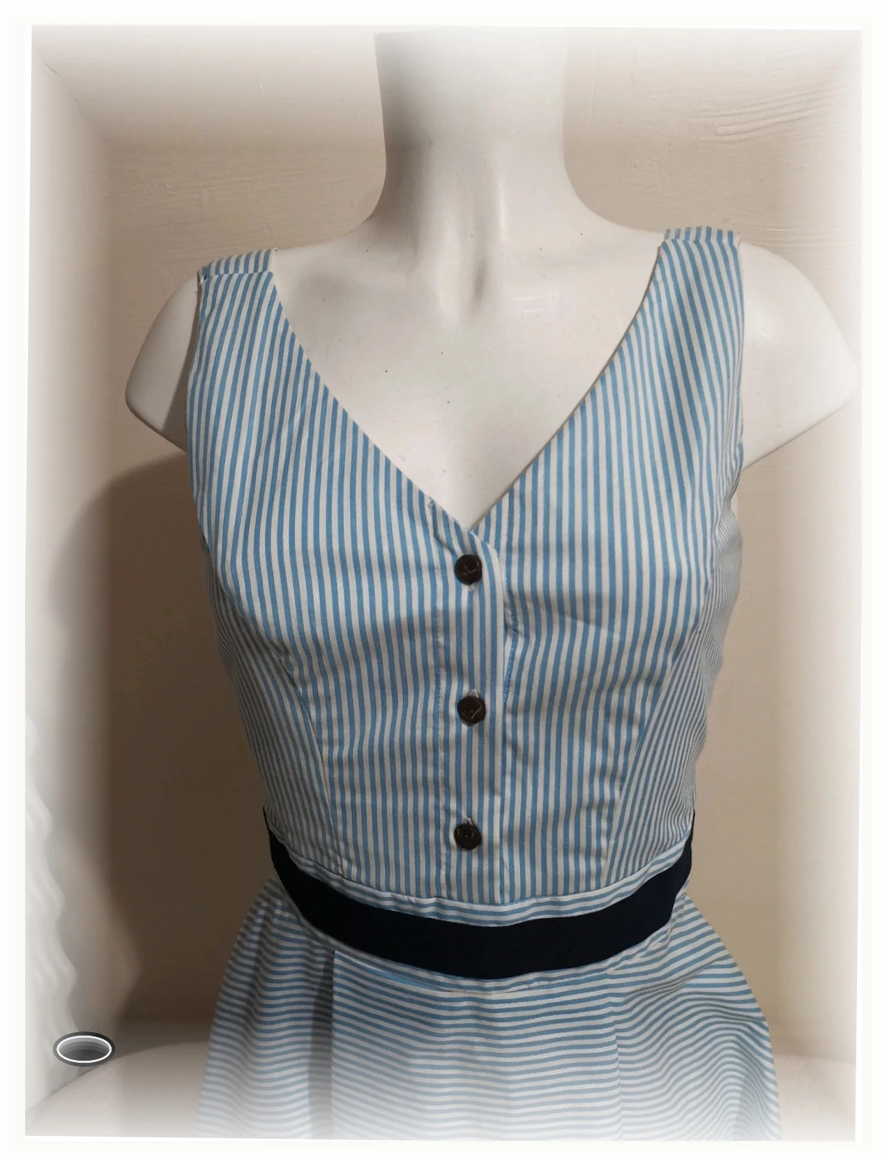 Très belle robe taille s bi hang Bleu ciel rayé – Bi Hanh – taille S / 36 / 8 2