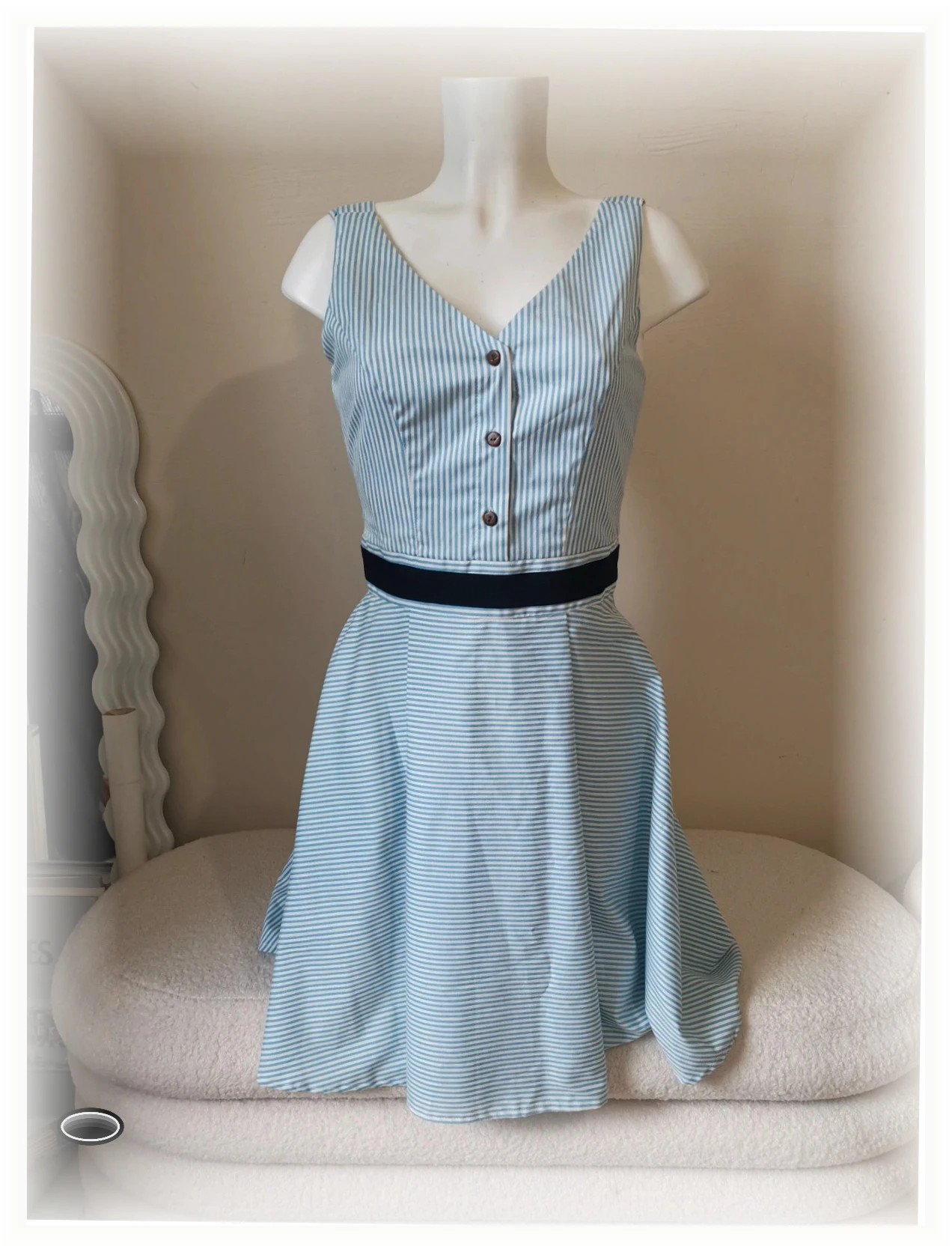 Très belle robe taille s bi hang Bleu ciel rayé – Bi Hanh – taille S / 36 / 8 4
