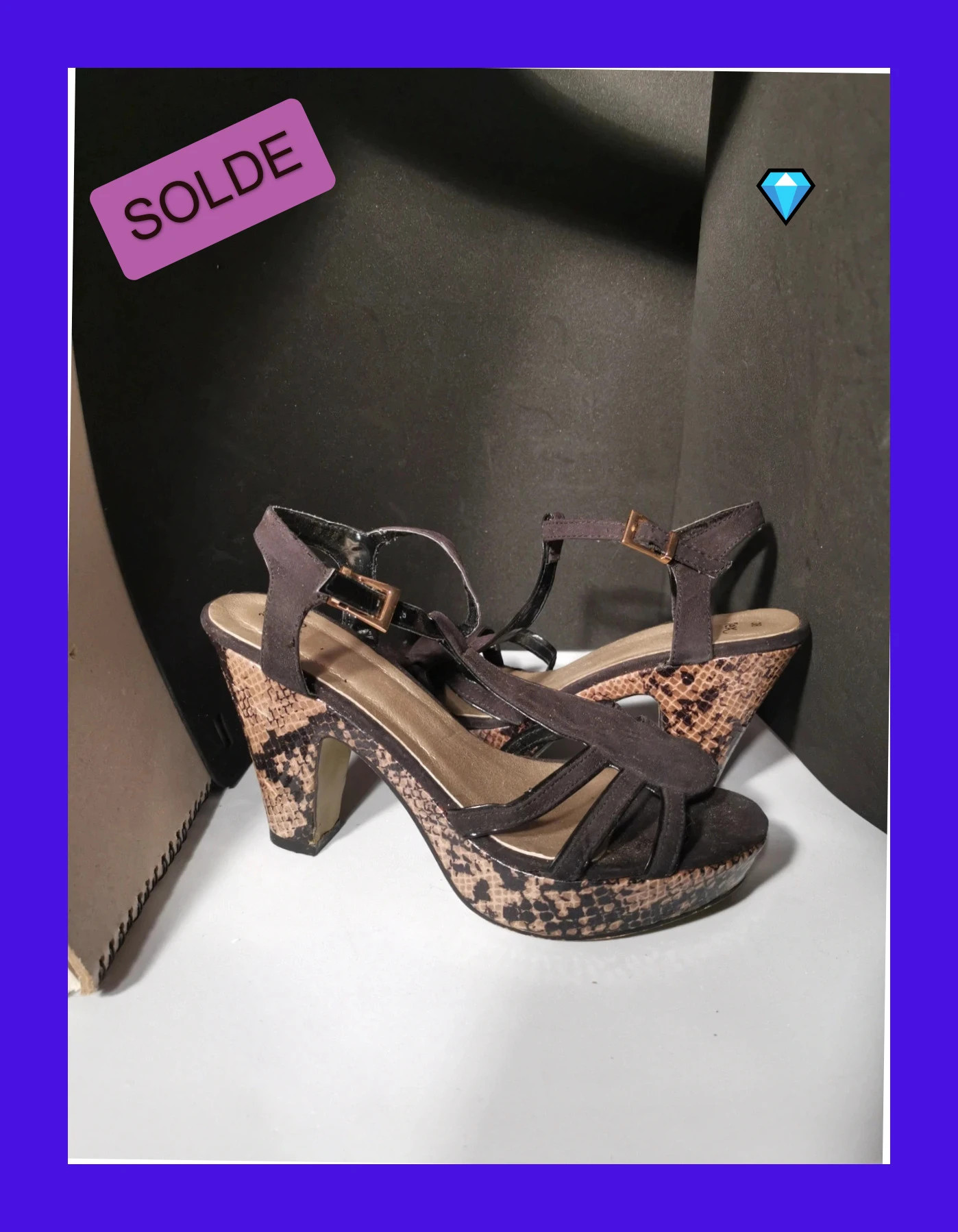 très belle sandale talon 5 cm taille 38 – Belle – taille 38 2