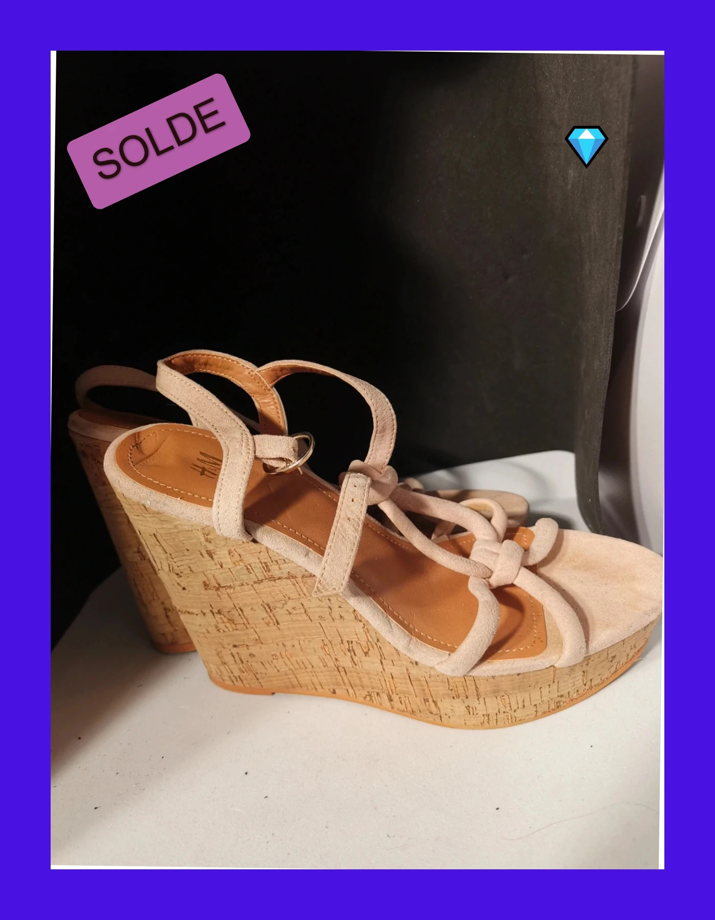 sandale compense liège H&M taille 38 beige
