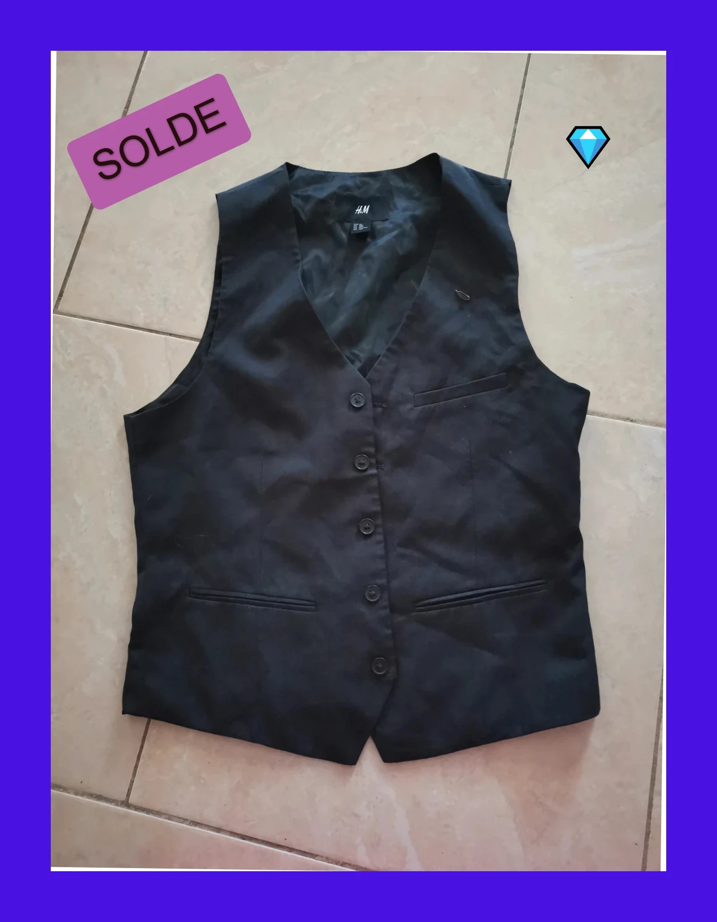 Gilet costume taille 48 H&M gris foncé