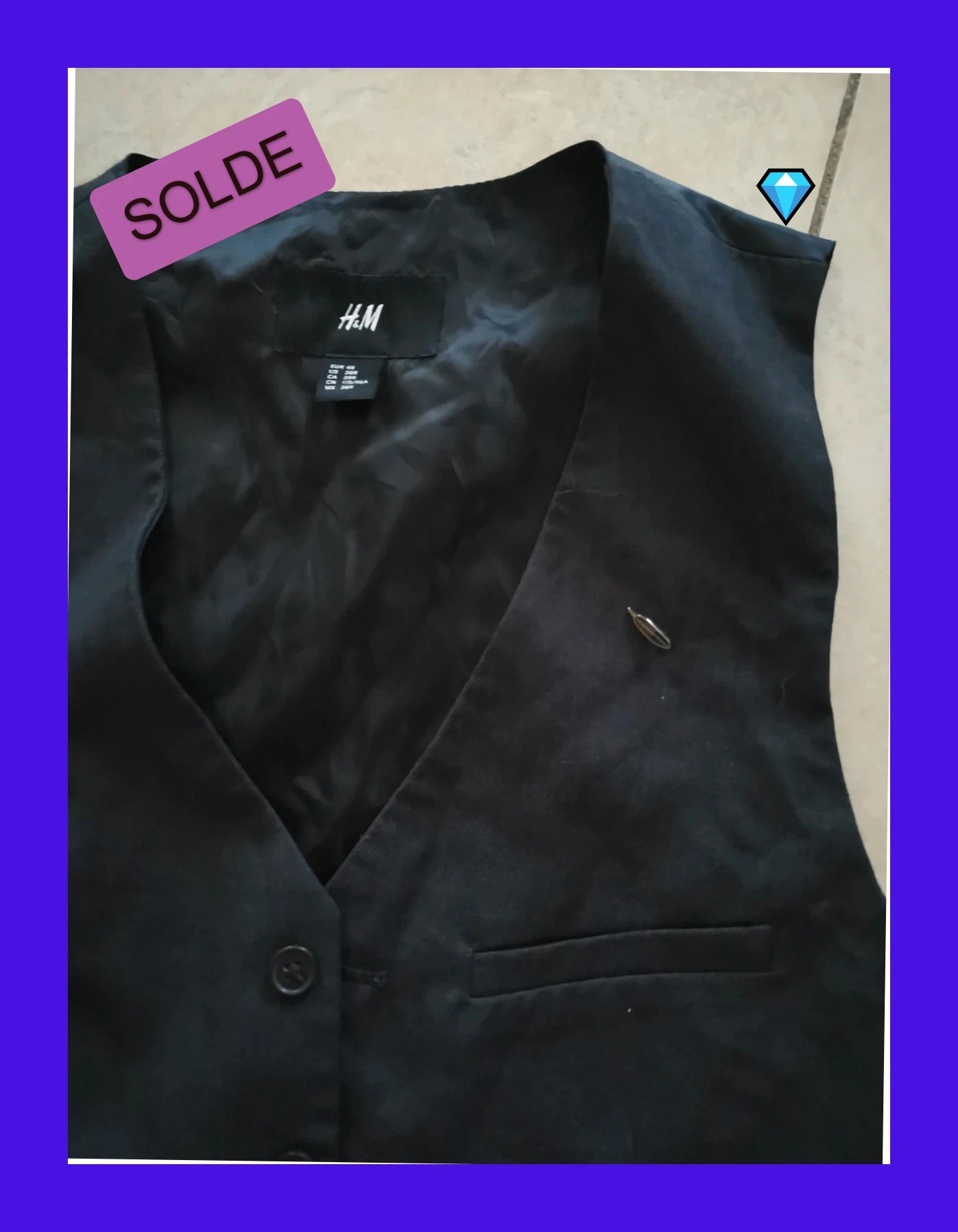 Gilet costume taille 48 H&M gris foncé – H&M – taille 48 3
