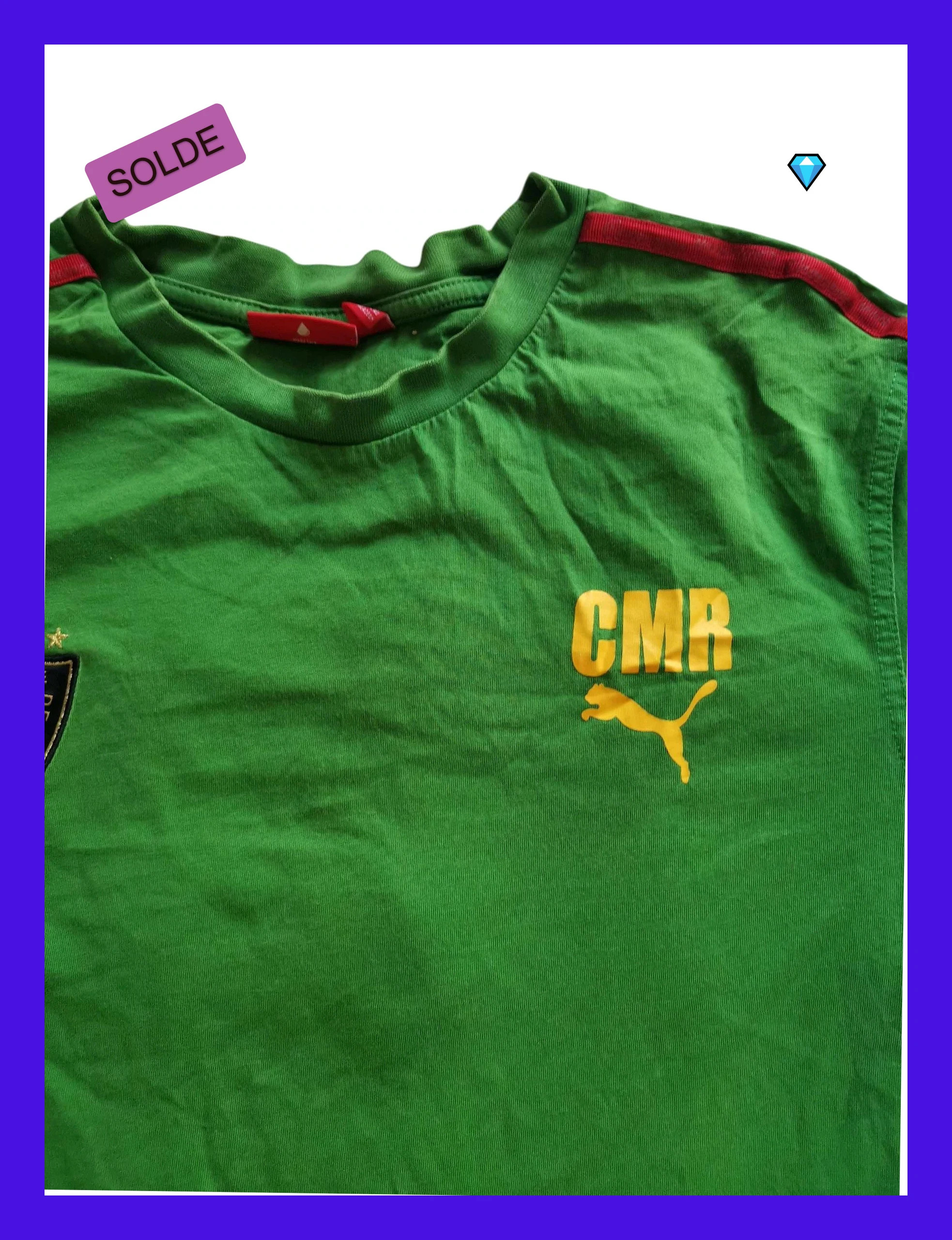 maillot fédération football Cameroun aise taille L vintage vert puma – Puma x AMI – taille L 4