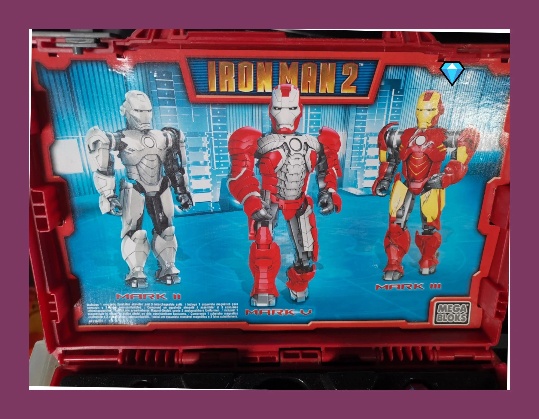 Mallette vintage Mega Bloks Iron Man 2 Tri Armour et boîte - Mark II / Mark III / Mark – Marvel – taille Taille unique 4