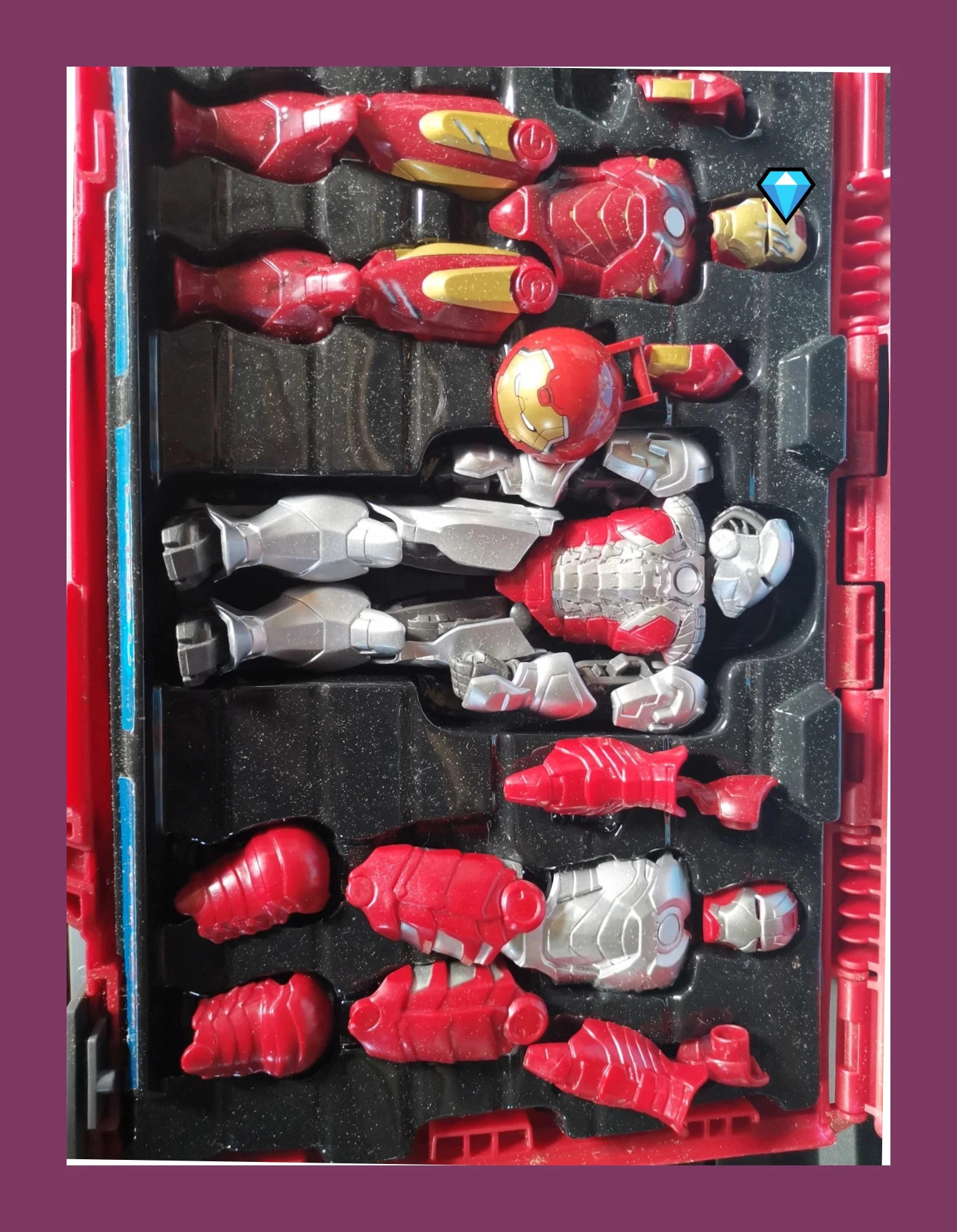 Mallette vintage Mega Bloks Iron Man 2 Tri Armour et boîte - Mark II / Mark III / Mark – Marvel – taille Taille unique 3