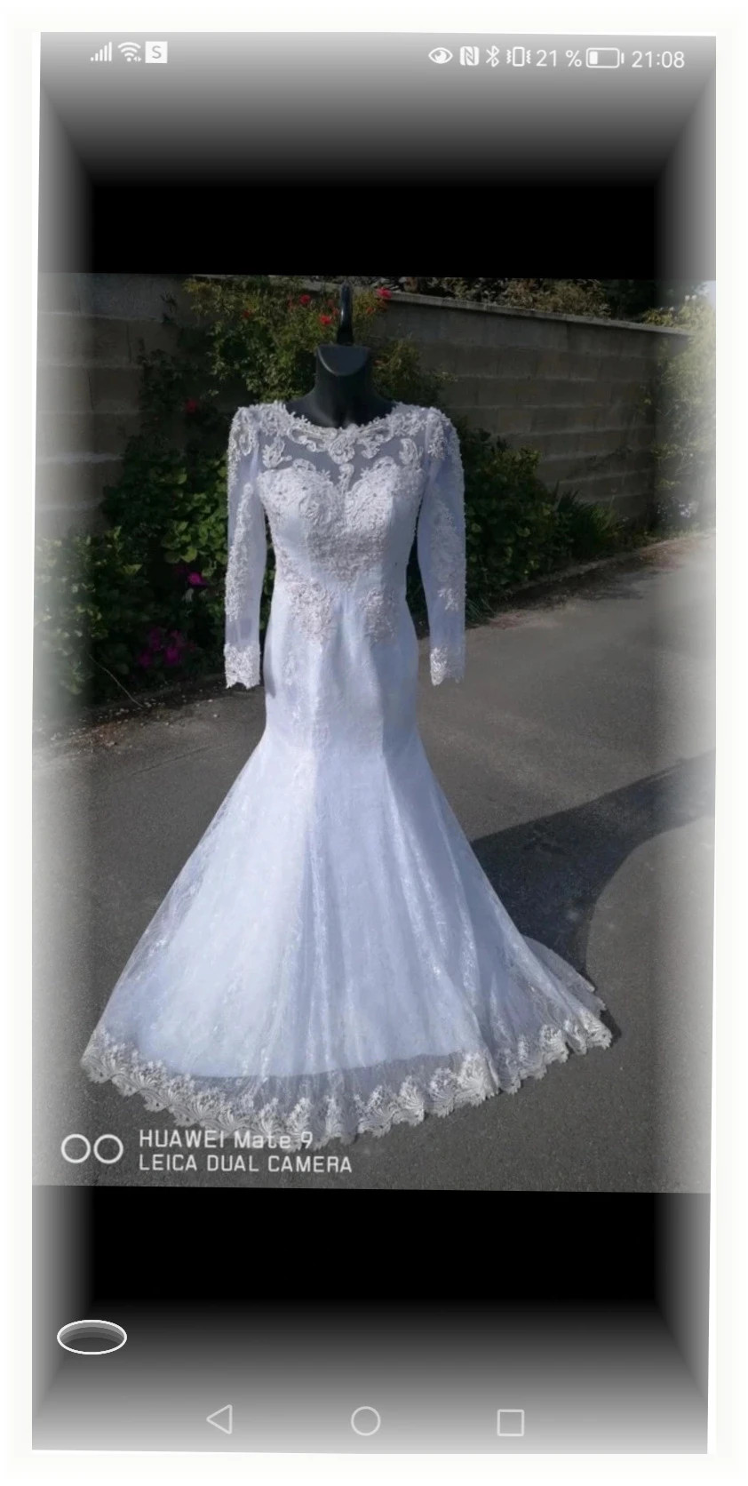 Magnifique robe de mariée avec le voile blanche broder de avec perle voile long taille S