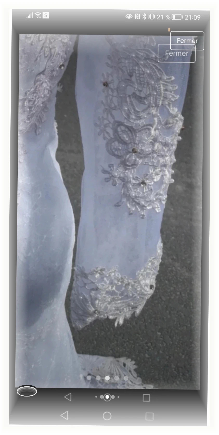Magnifique robe de mariée avec le voile blanche broder de avec perle voile long taille S – Magnifique – taille S / 36 / 8 4