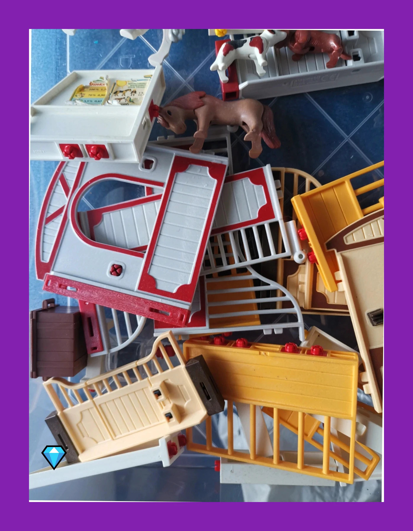 Lot playmobil ecurie comme sur la photo avec animaux – Playmobil – taille Taille unique 4